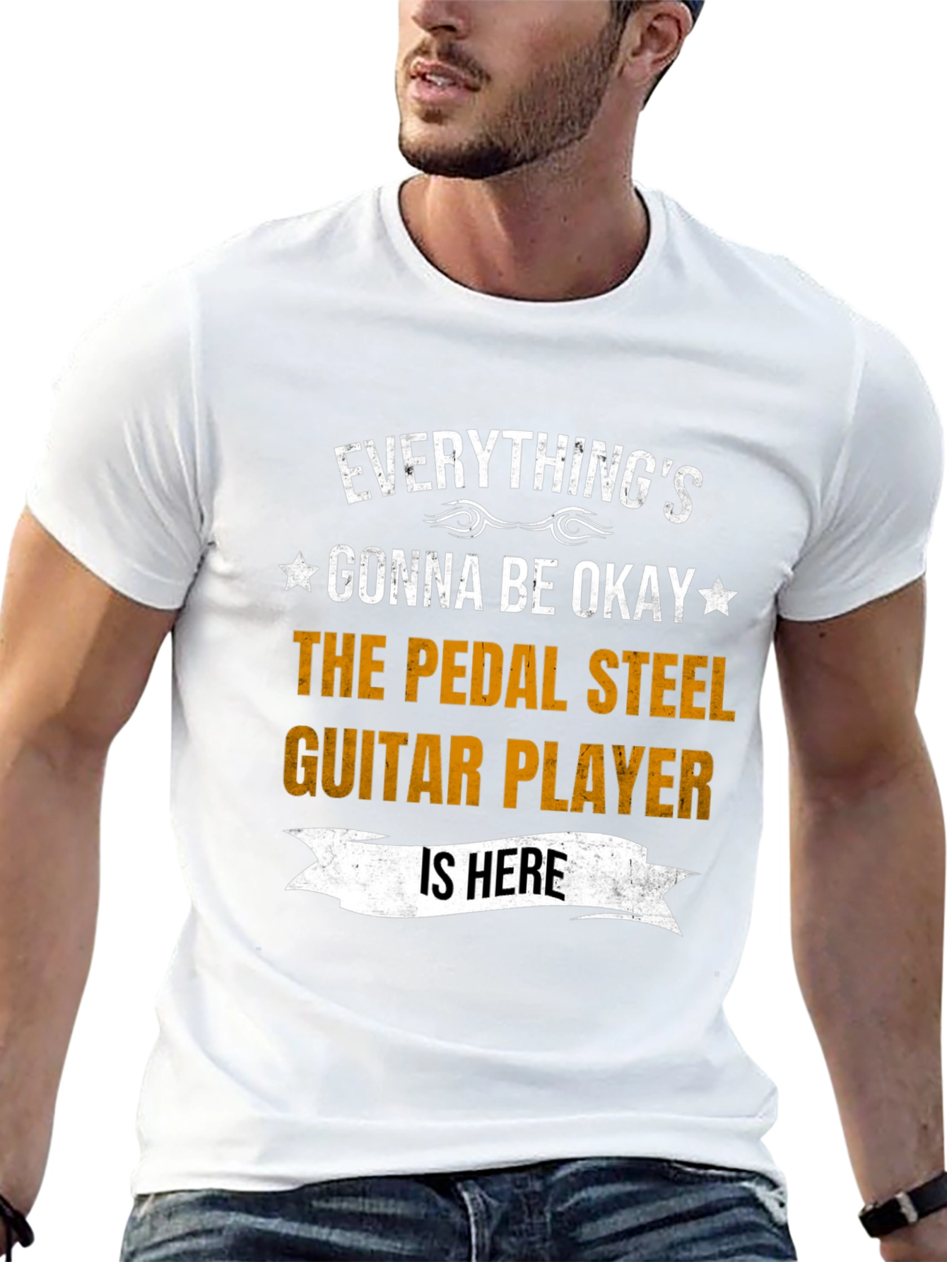 Black Everything's Gonna Be Okay Pedal Steel Guitar Player T-Shirt view 13