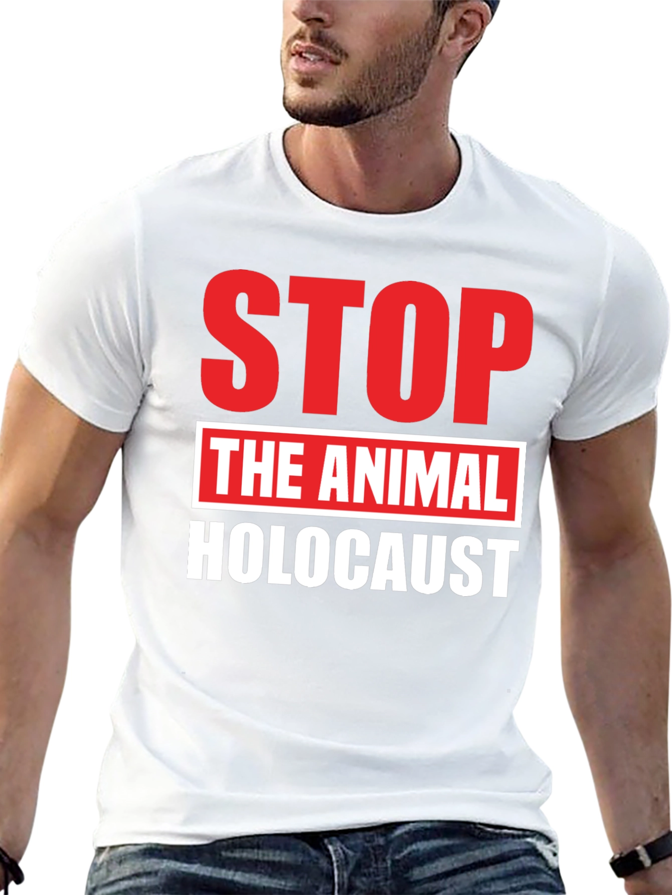 Black Stop Animal Holocaust Graphic Tee - Black view 13