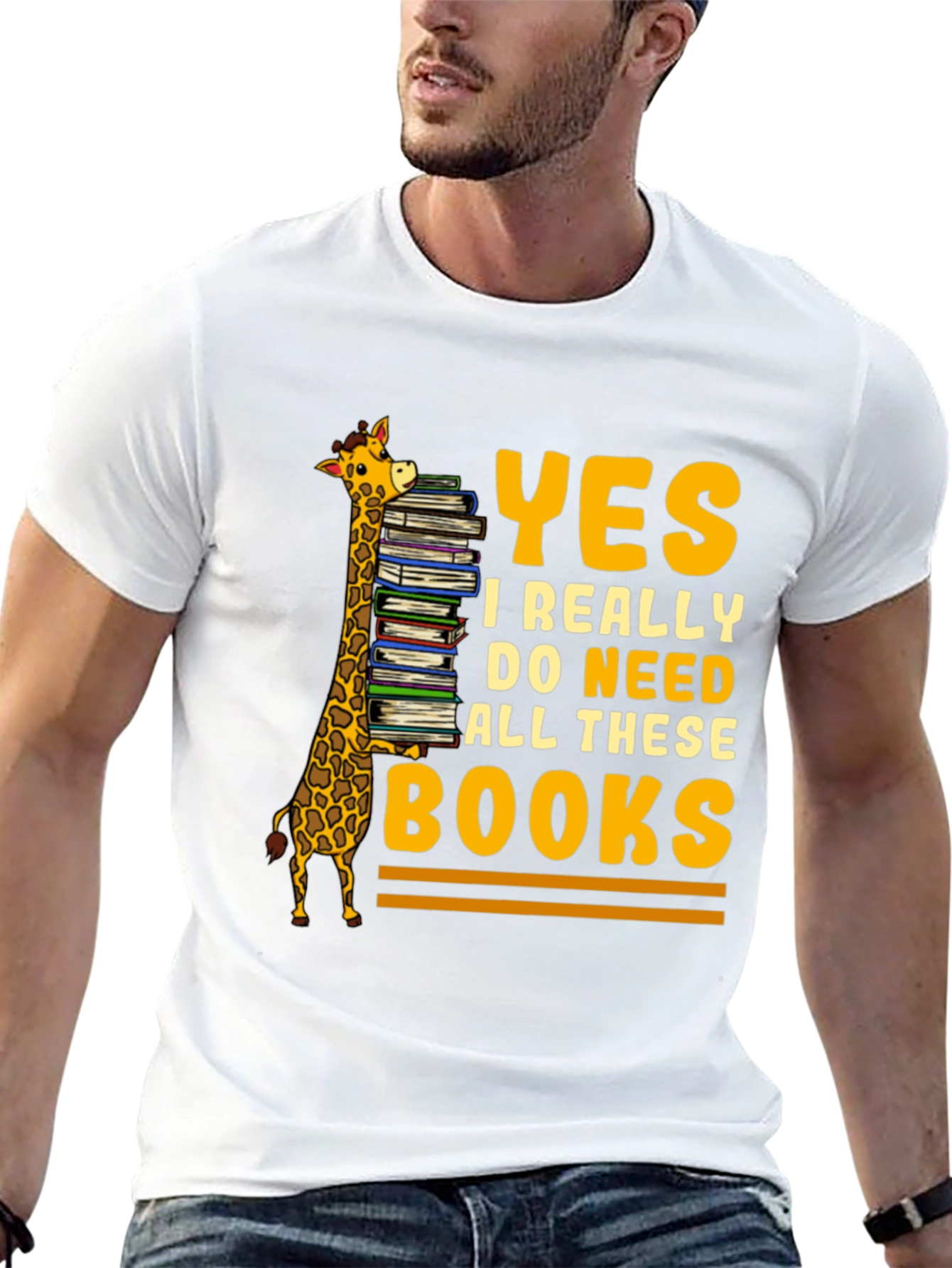 Black Giraffe Book Lover T-Shirt - Yes I Need All These Books! view 13