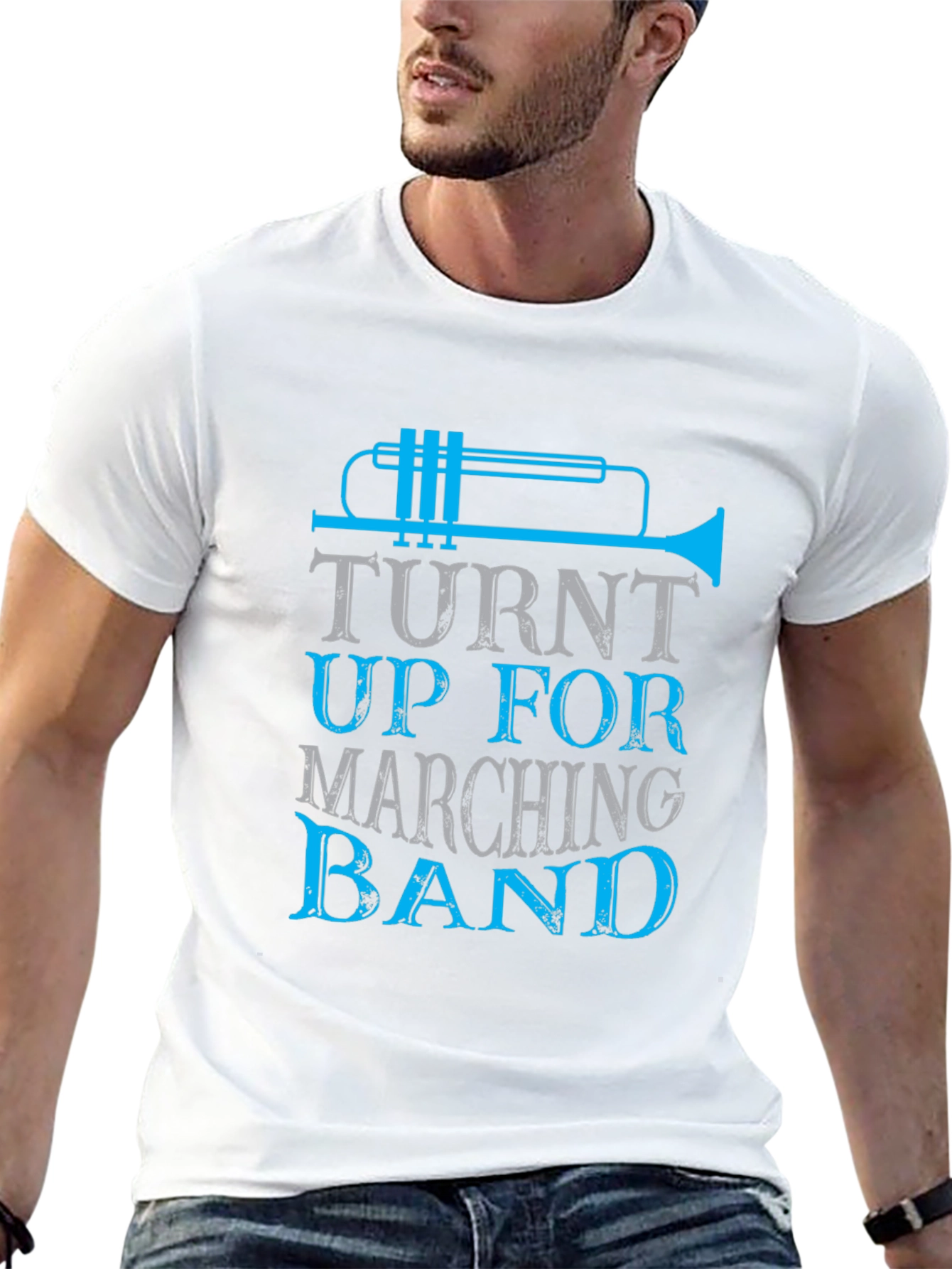 Black Turnt Up for Marching Band T-Shirt - Music Lover Tee view 13