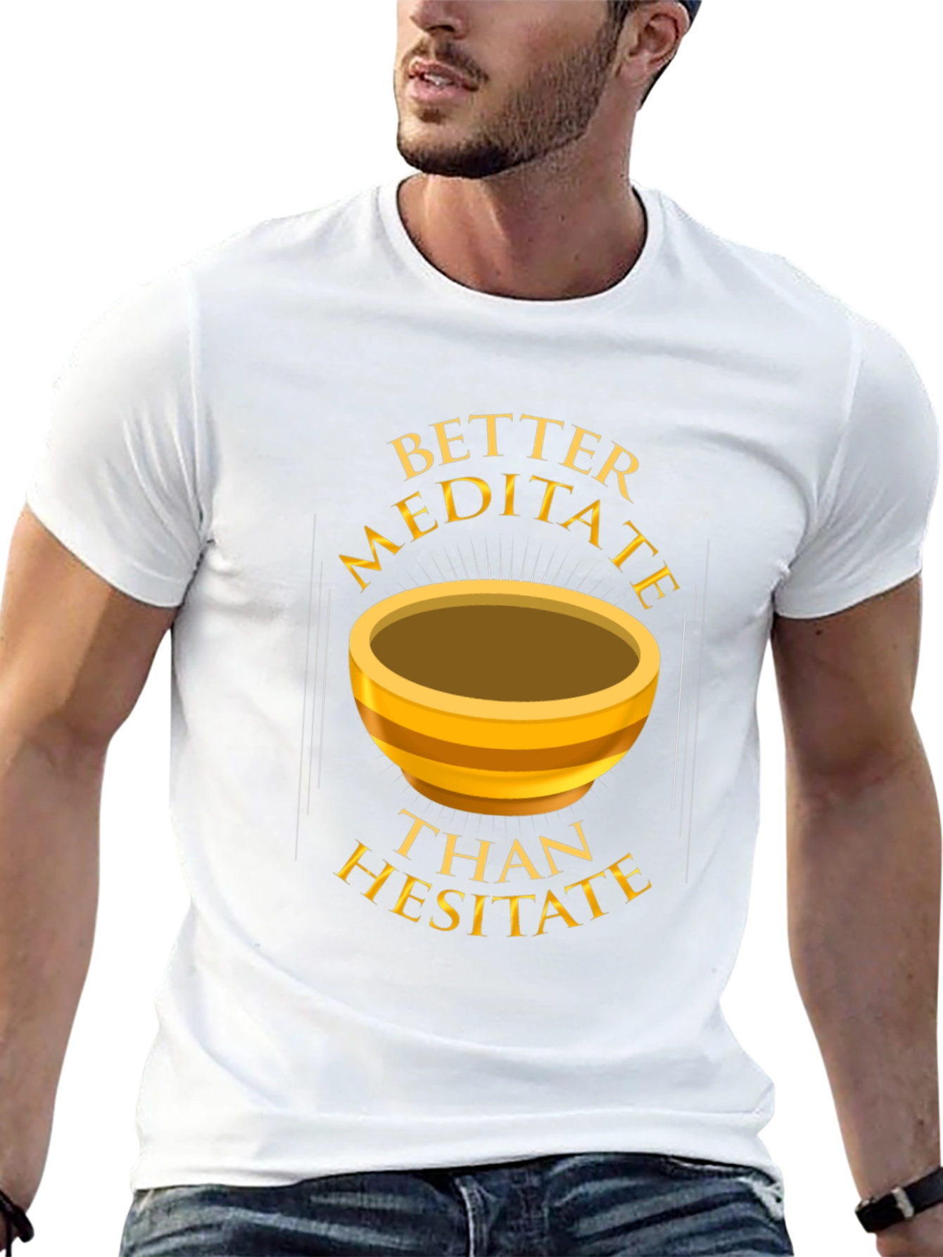 Black Meditate Tee: Find Your Inner Peace T-Shirt view 13