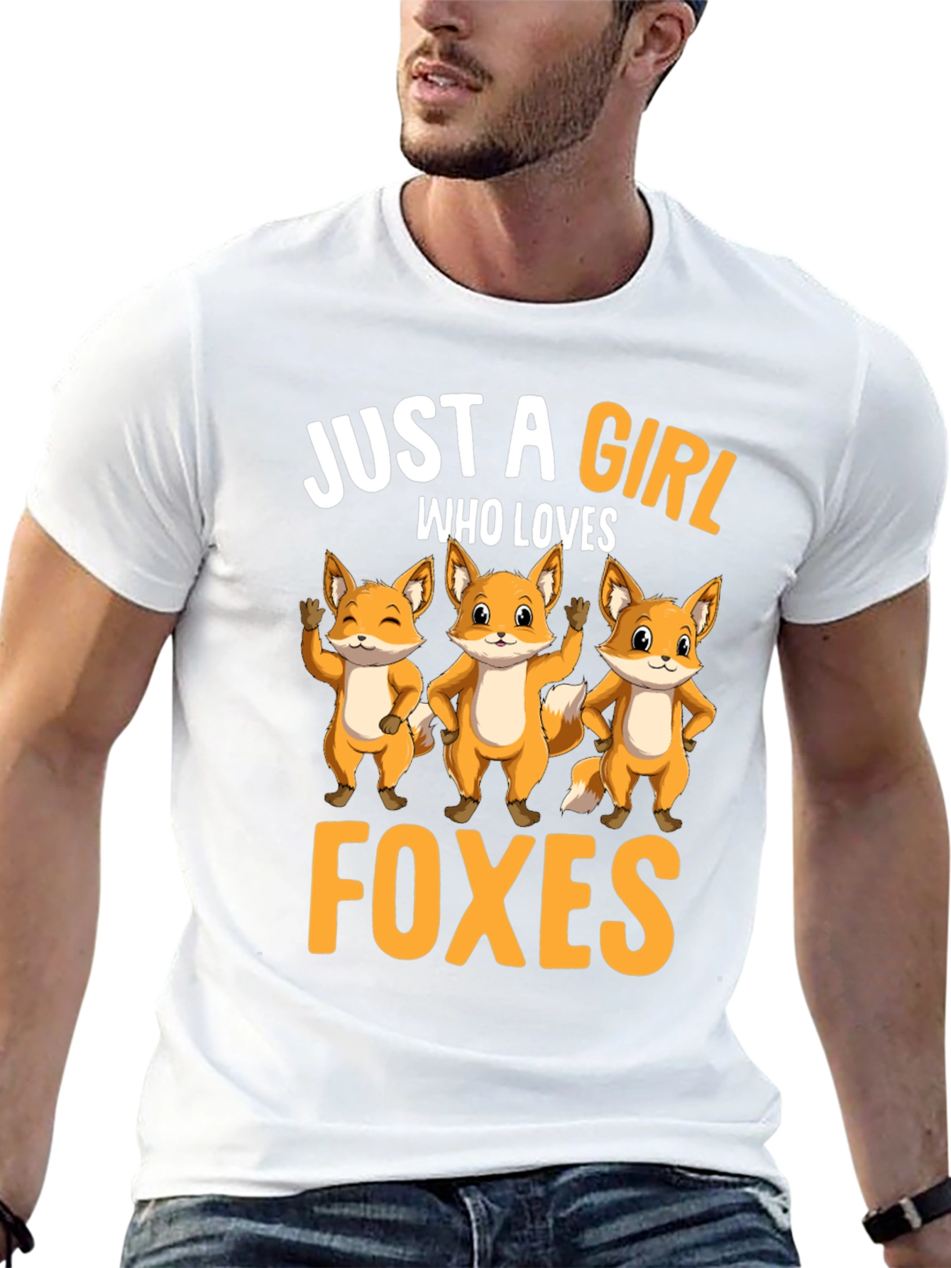 Black Just A Girl Who Loves Foxes T-Shirt view 13