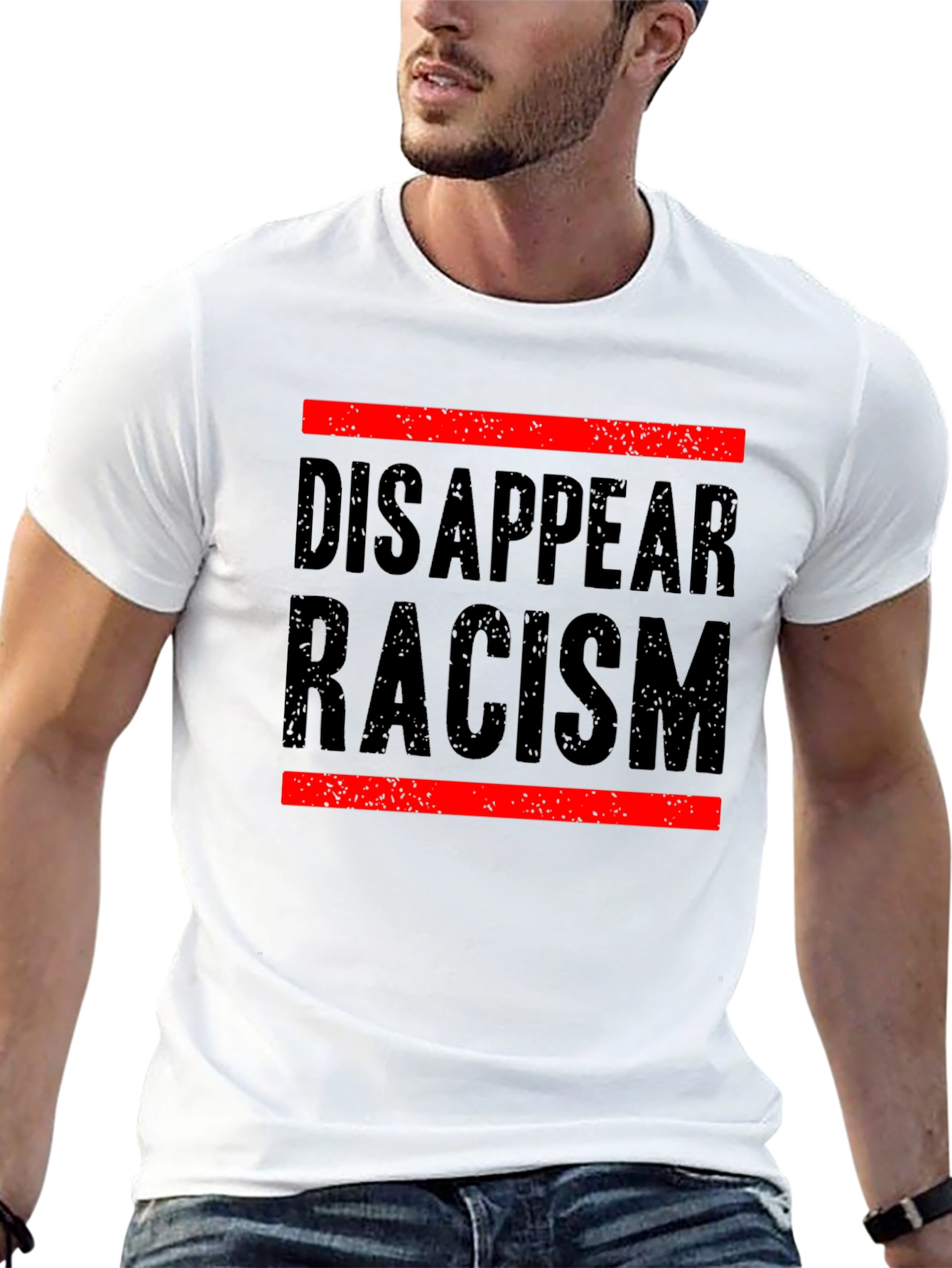 Black Disappear Racism Graphic Tee - Social Justice Shirt view 13