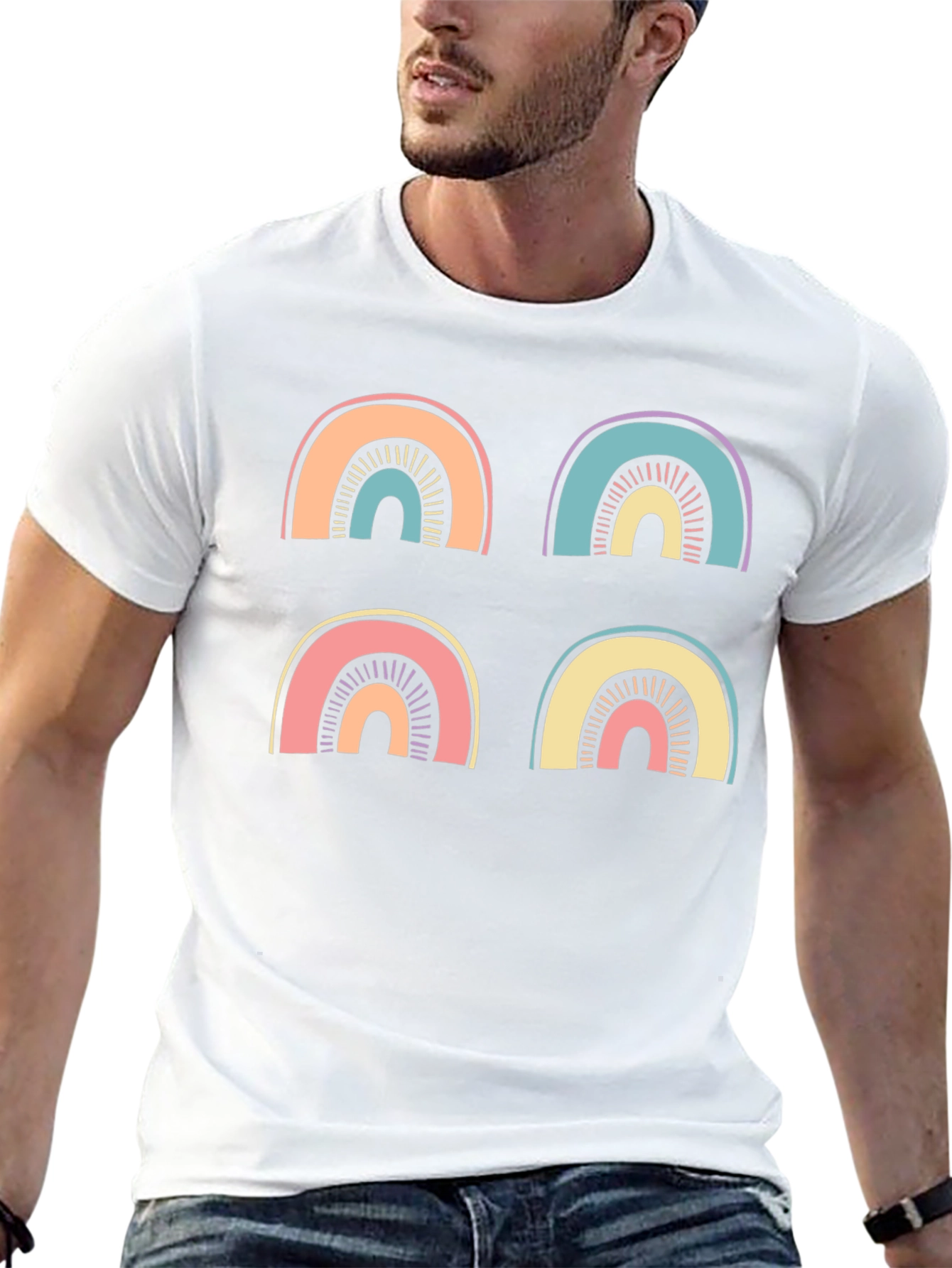 Black Retro Rainbow T-Shirt view 13