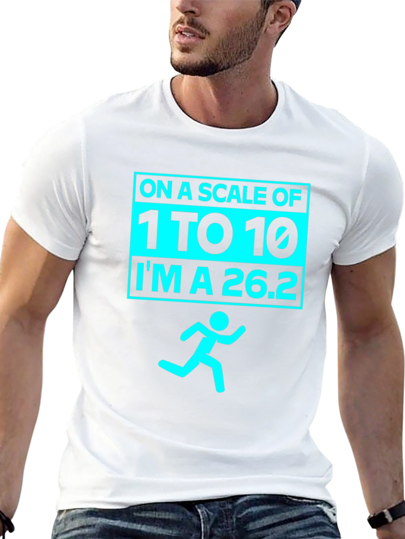 Black Marathoner's Humor Tee - Running Scale 26.2 view 13