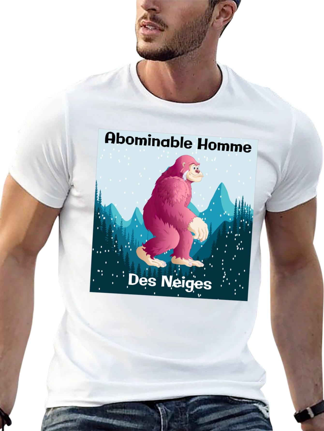 Black Abominable Homme Des Neiges Graphic T-Shirt view 13