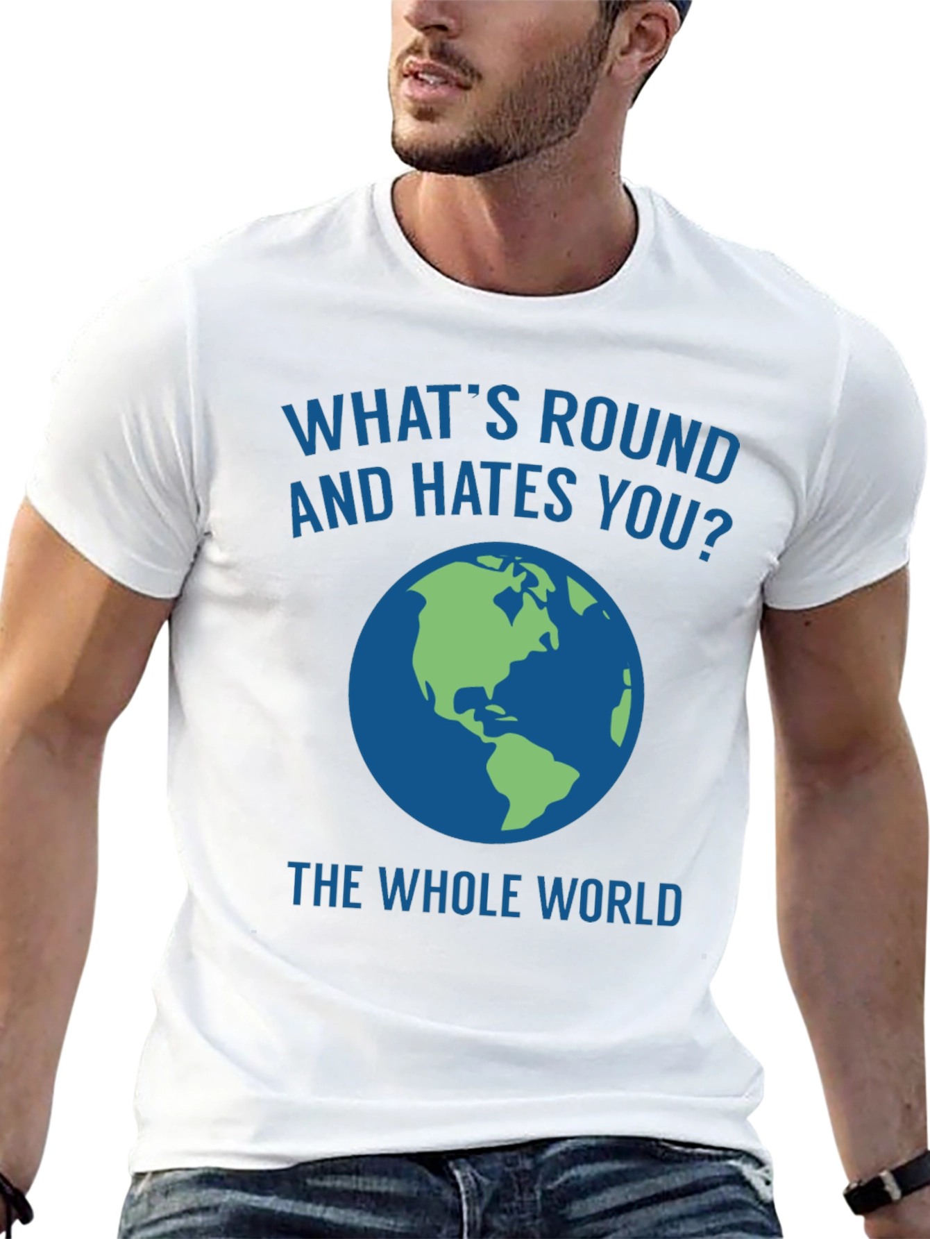 Black What's Round and Hates You? Graphic Tee view 13