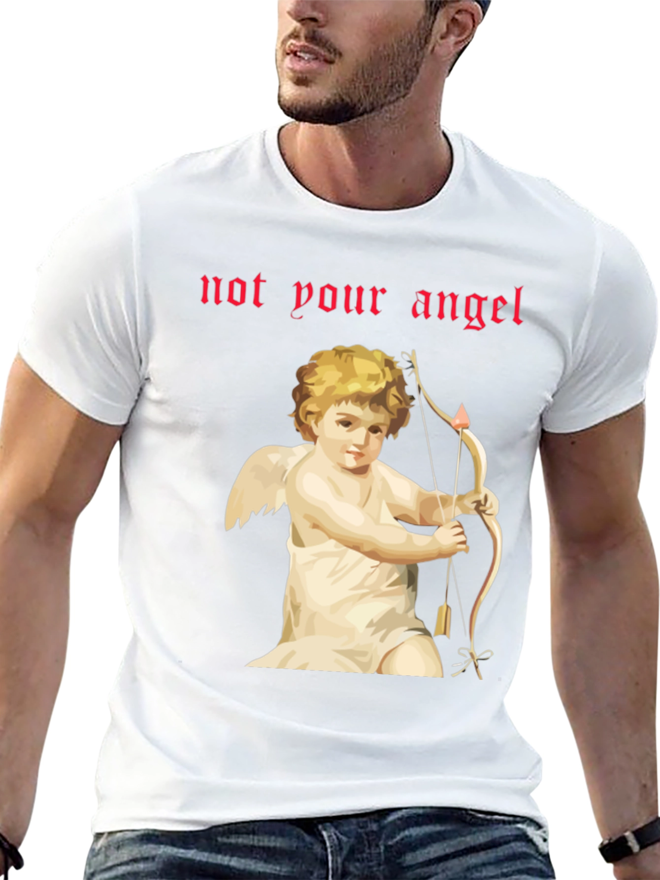 Black Not Your Angel Cupid Graphic Tee - Black T-Shirt view 13