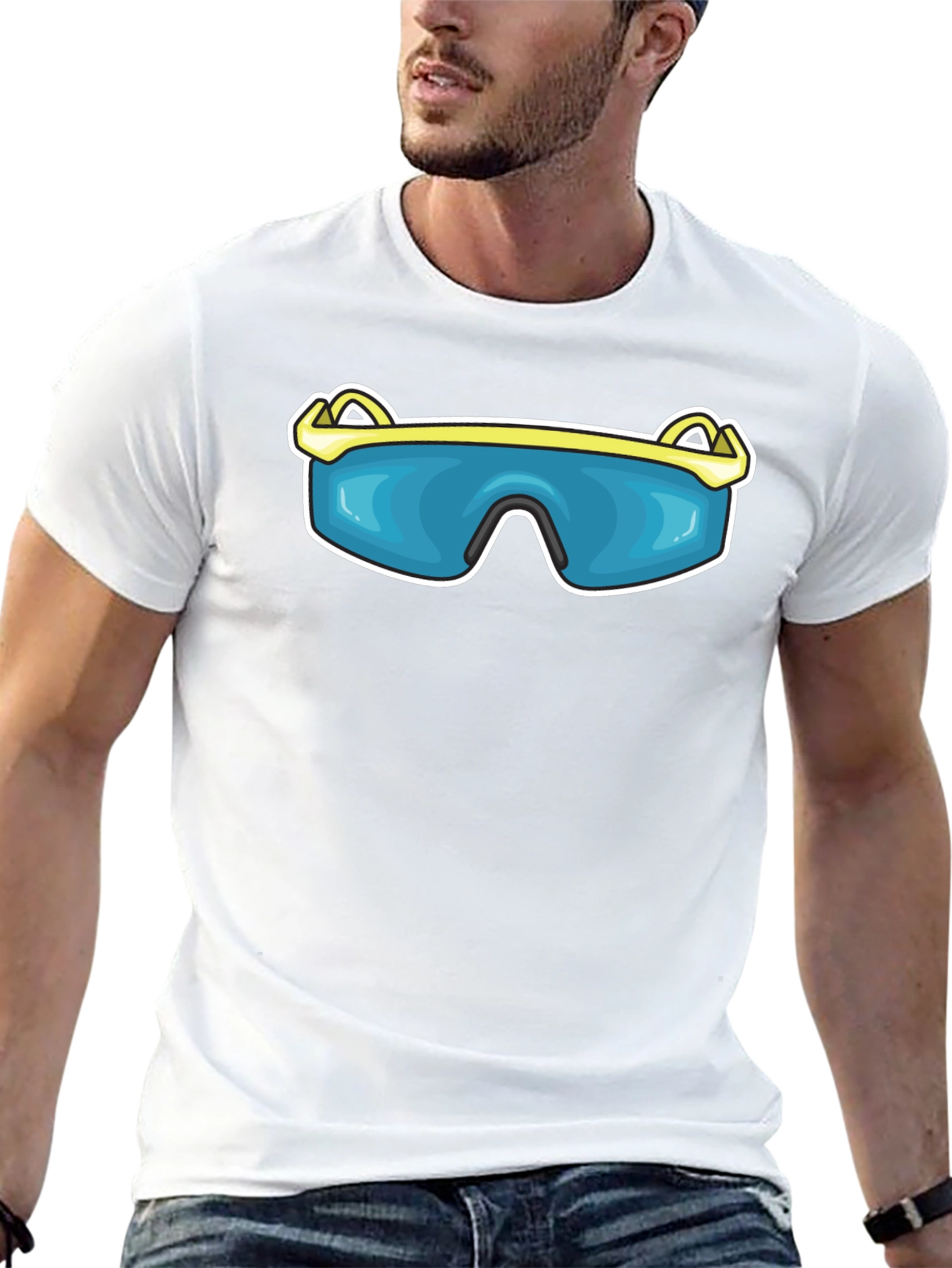 Black Sunglasses Graphic Tee - Fun & Stylish Black T-Shirt view 13