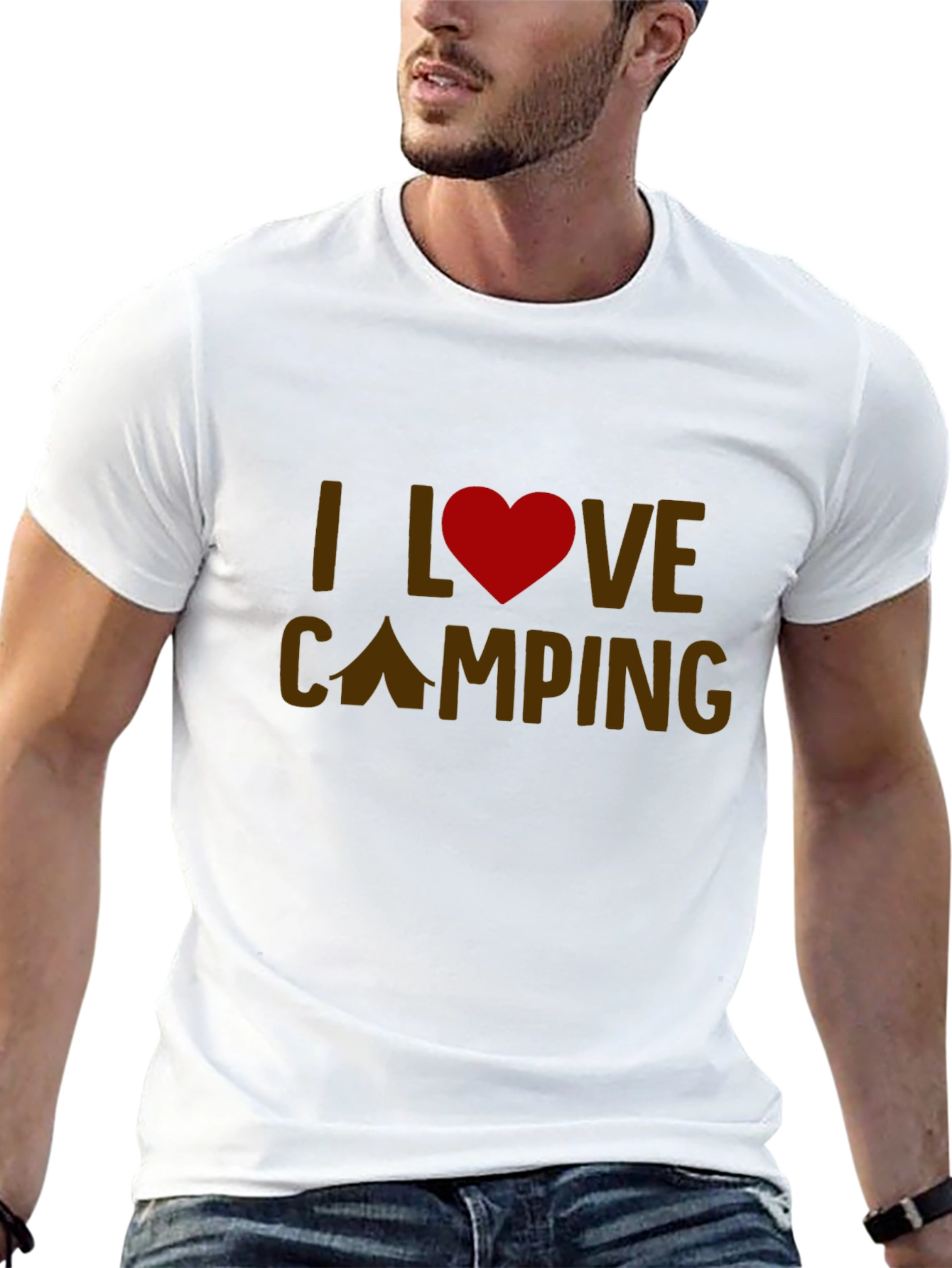 Black I Love Camping Graphic Tee - Black Casual T-Shirt view 13