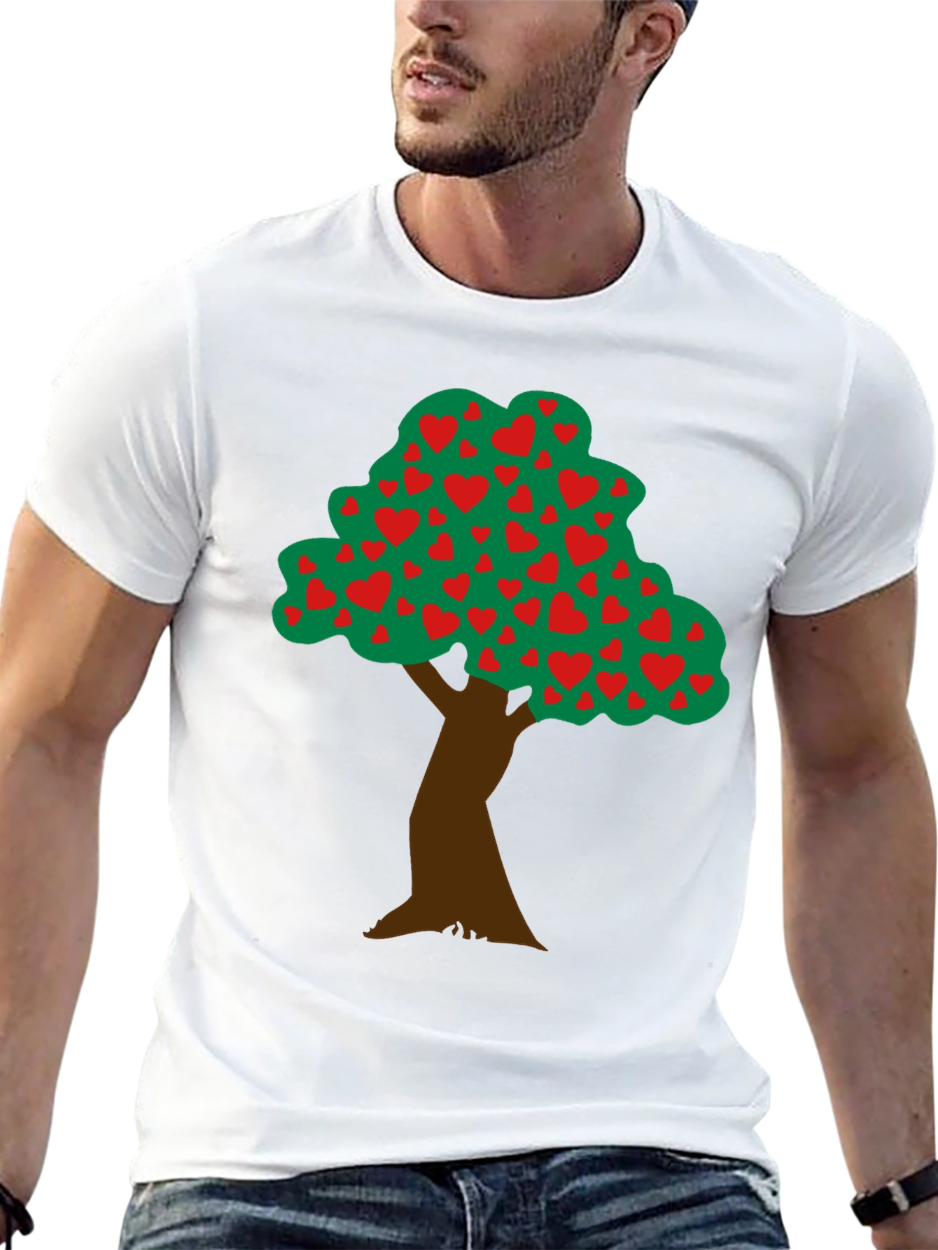 Black Heart Tree Graphic Tee - Black Cotton Blend view 13