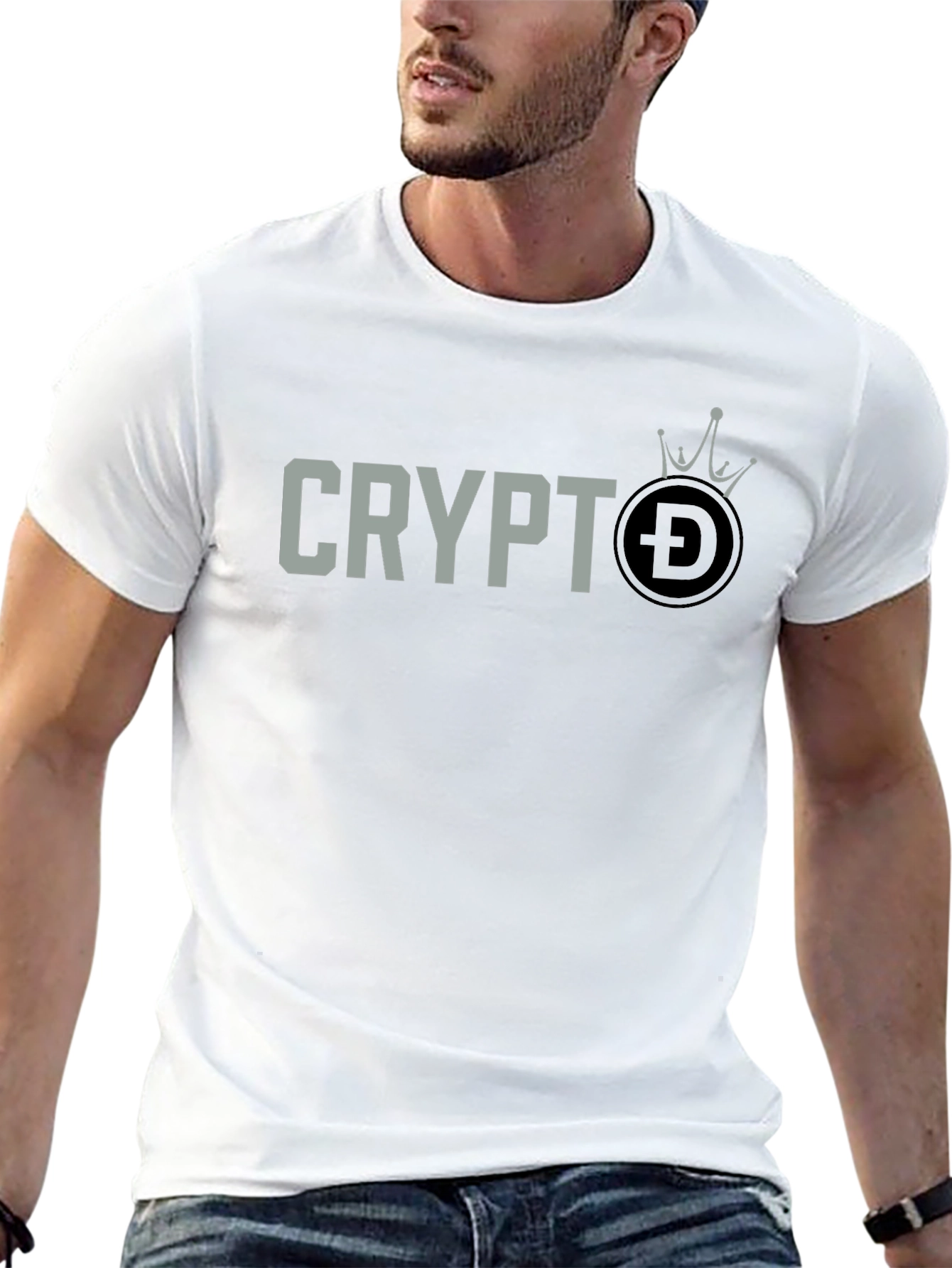 Black Crypto DOGE Crown T-Shirt - Black Graphic Tee view 13