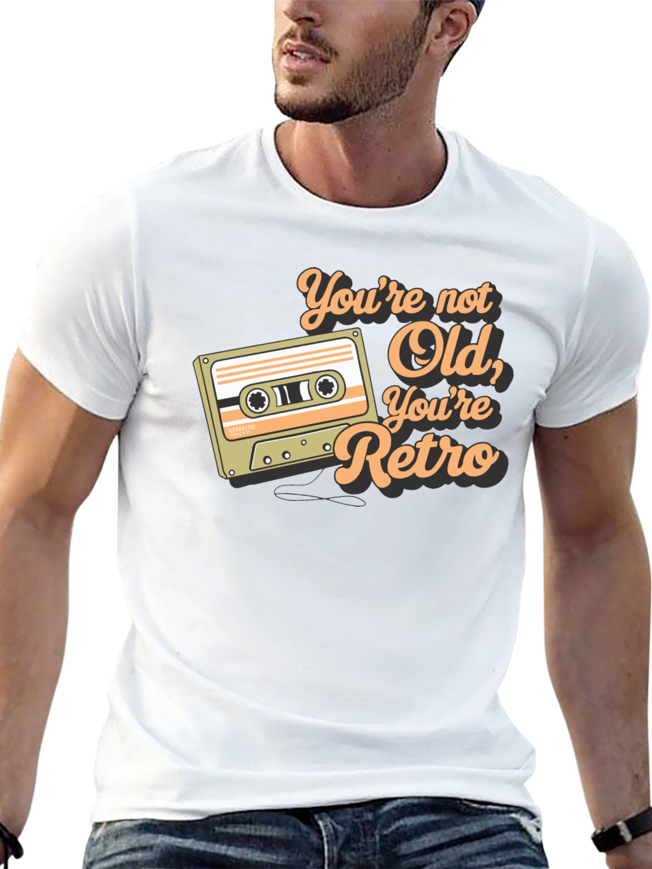 Black Retro Cassette Tape Graphic Tee - You're Not Old view 13