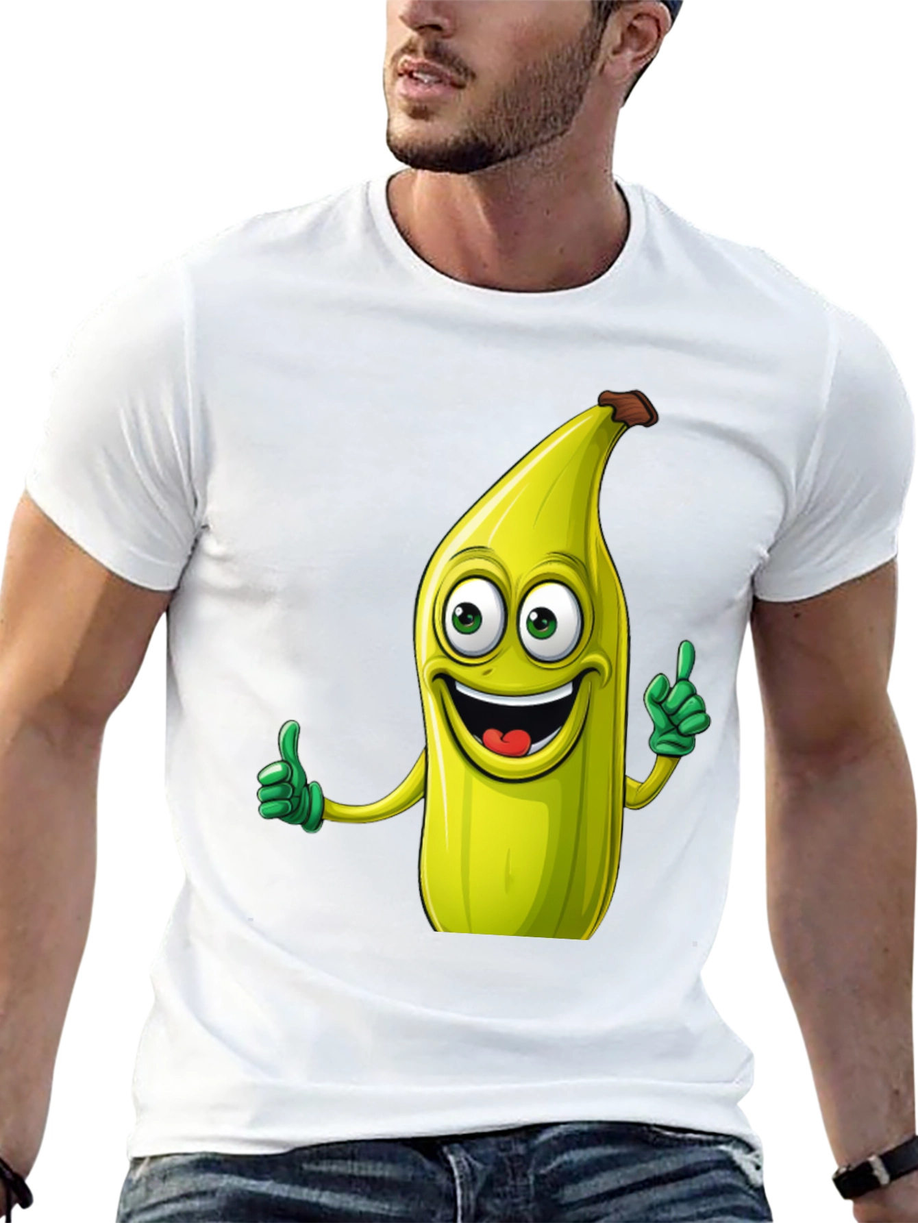 Black Funny Banana Cartoon Black T-Shirt view 13
