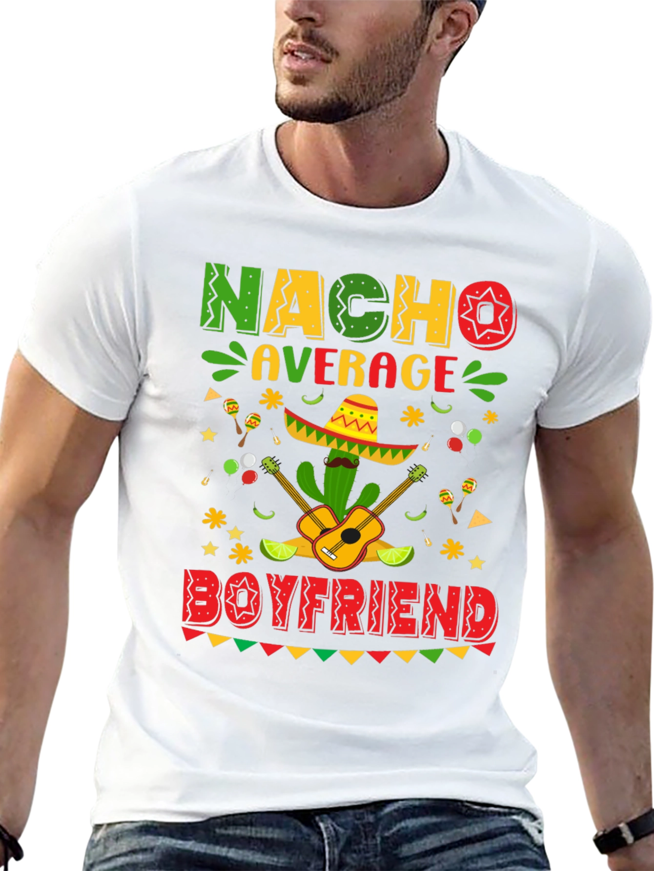 Black Nacho Average Boyfriend Graphic T-Shirt view 13