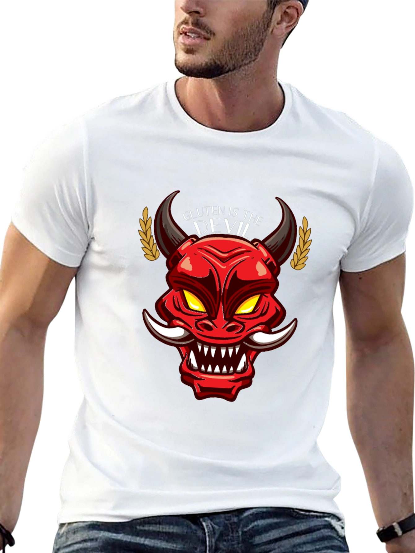 Black Gluten is the Devil Graphic T-Shirt view 13