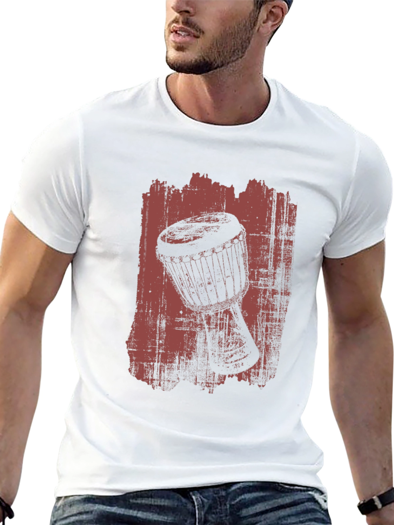 Black Djembe Drum Graphic Tee - Music Lover's T-Shirt view 13