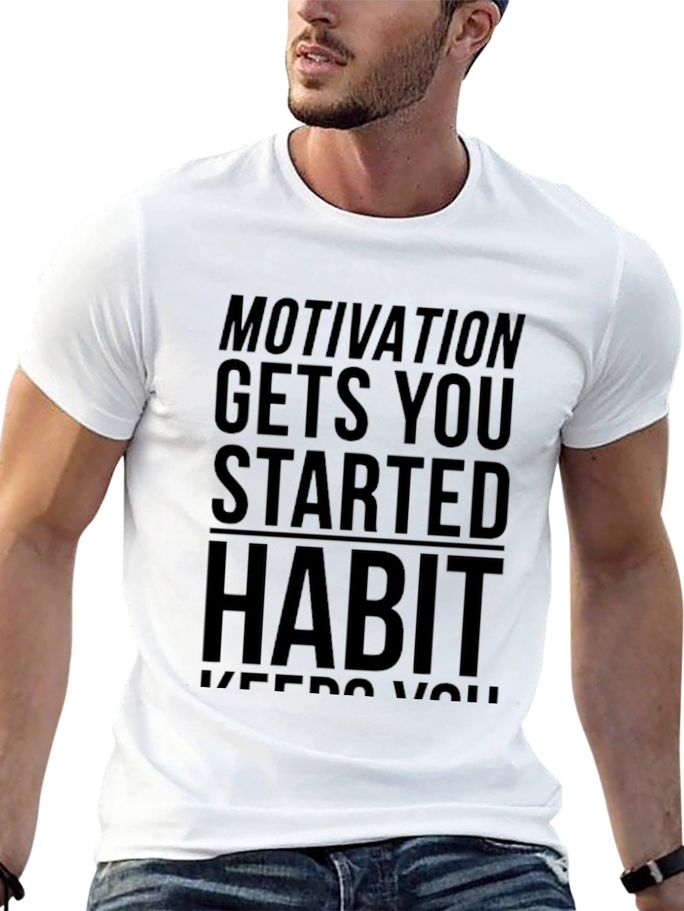 Motivation Habit Black Graphic T-Shirt - 13