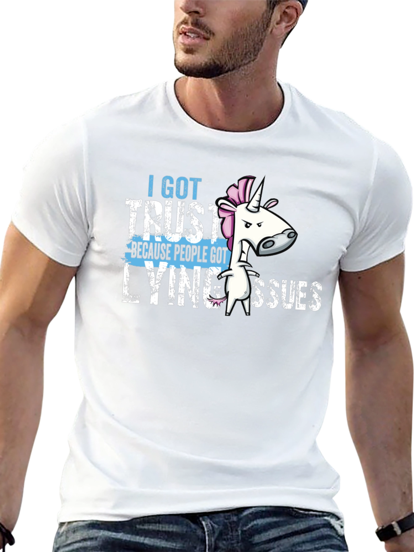 Black Trust Issues Graphic T-Shirt - Funny Unicorn Tee view 13