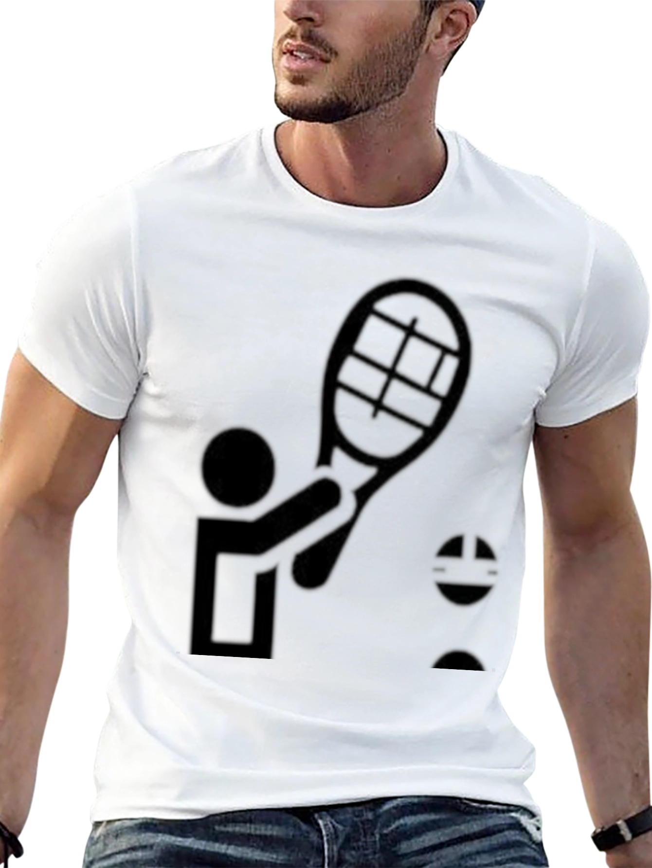 Black Tennis Player Graphic Tee - Black view 13