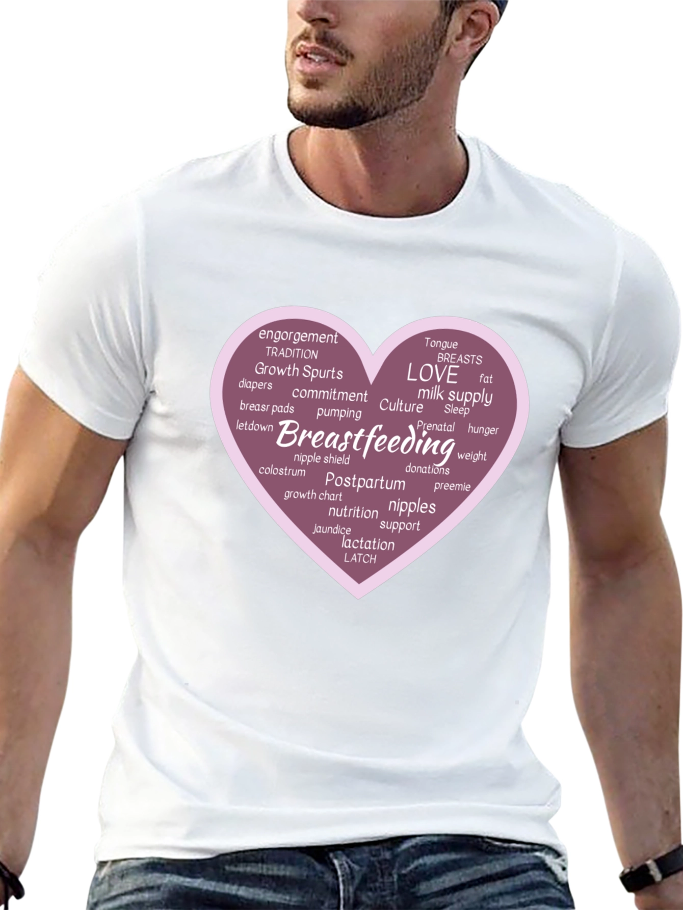 Black Breastfeeding Love Heart Graphic Tee view 13