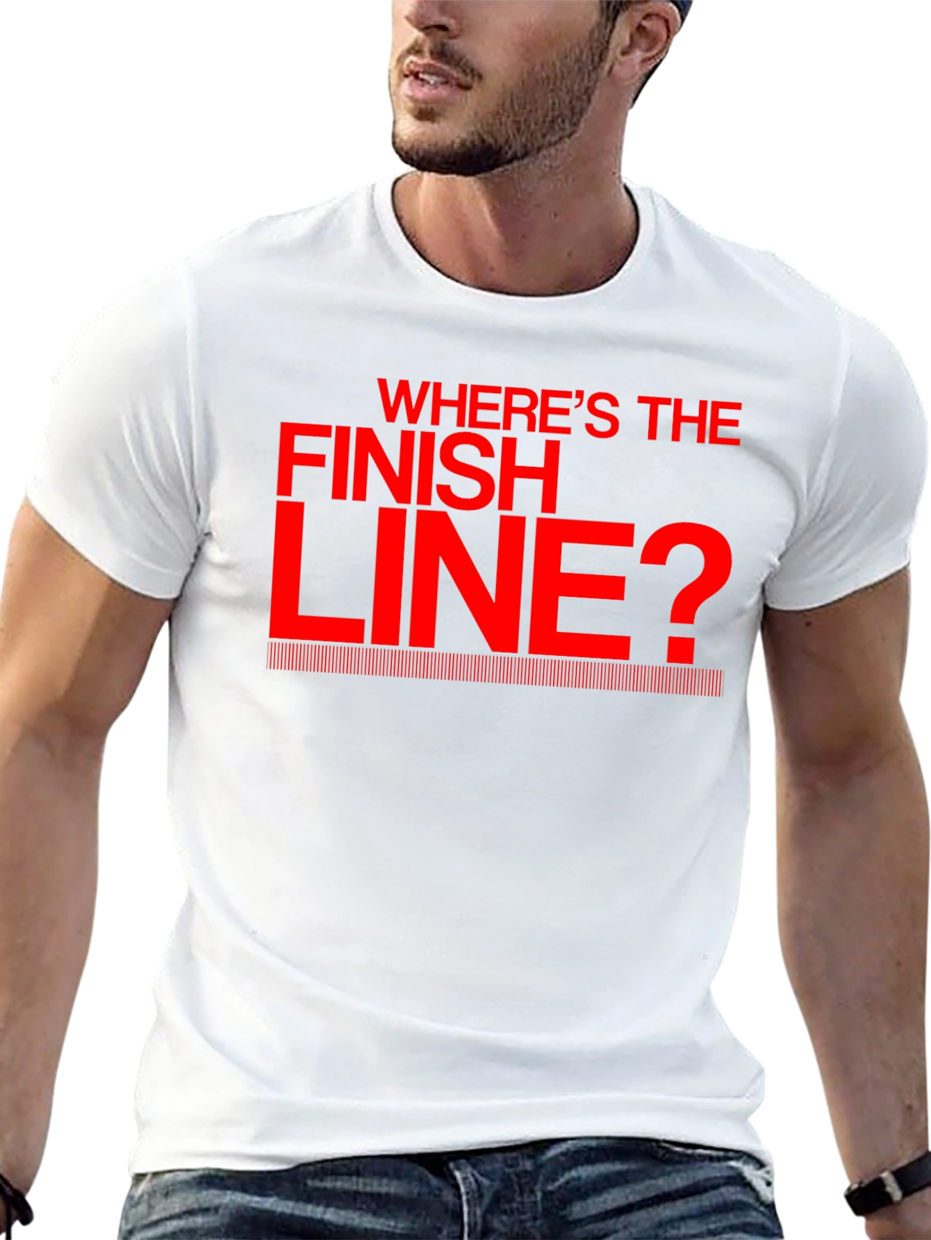 Black Where's the Finish Line? Black T-Shirt view 13