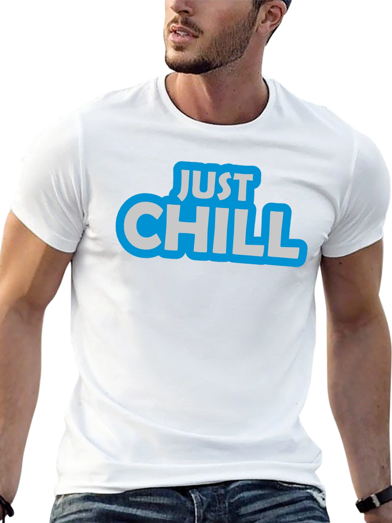 Black Just Chill Black Graphic T-Shirt view 13