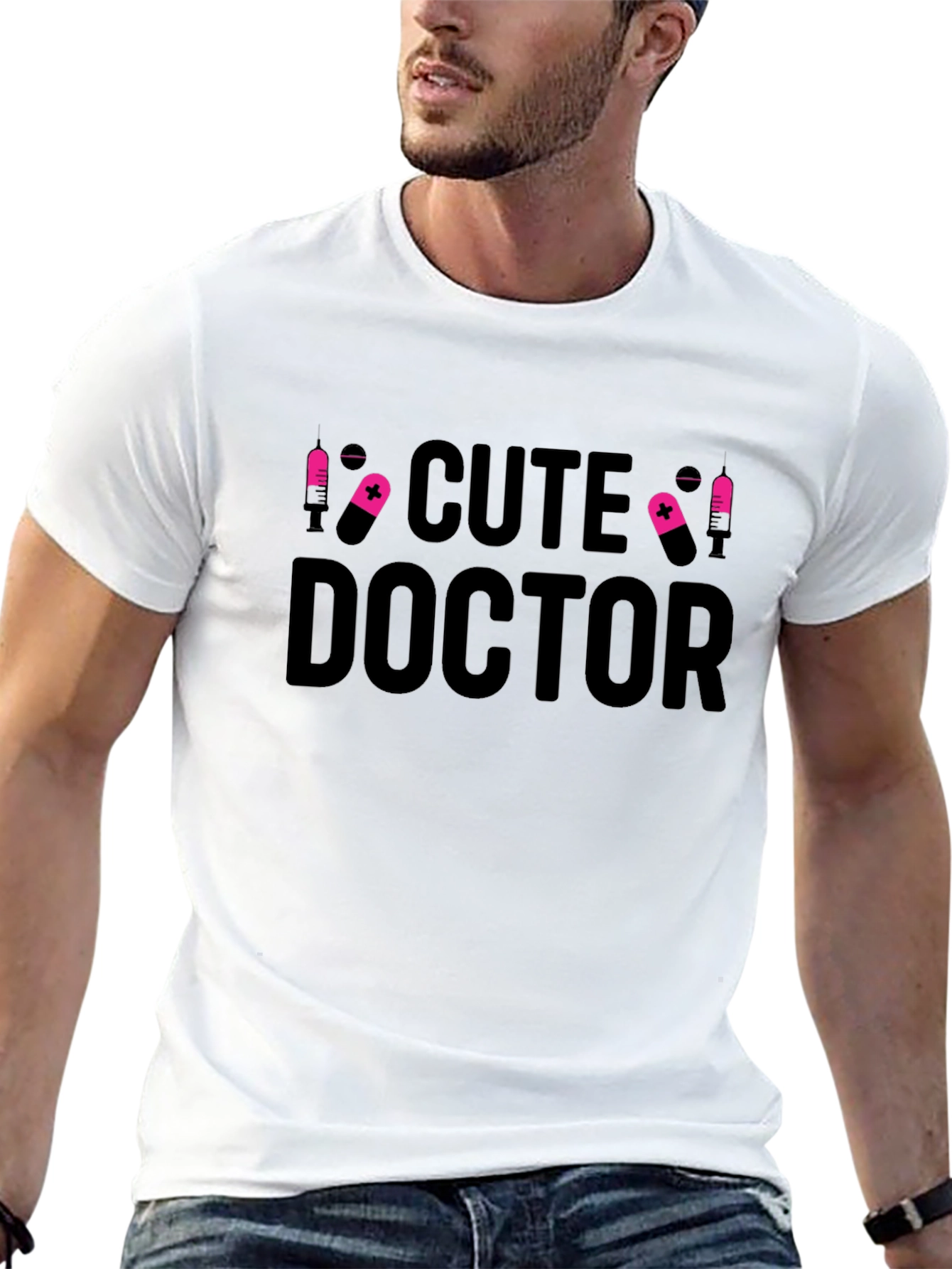 Black Cute Doctor Graphic Tee - Black view 13