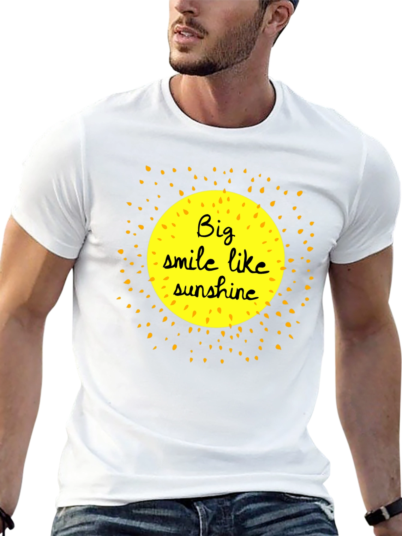 Smile Like Sunshine Black Graphic T-Shirt - 13