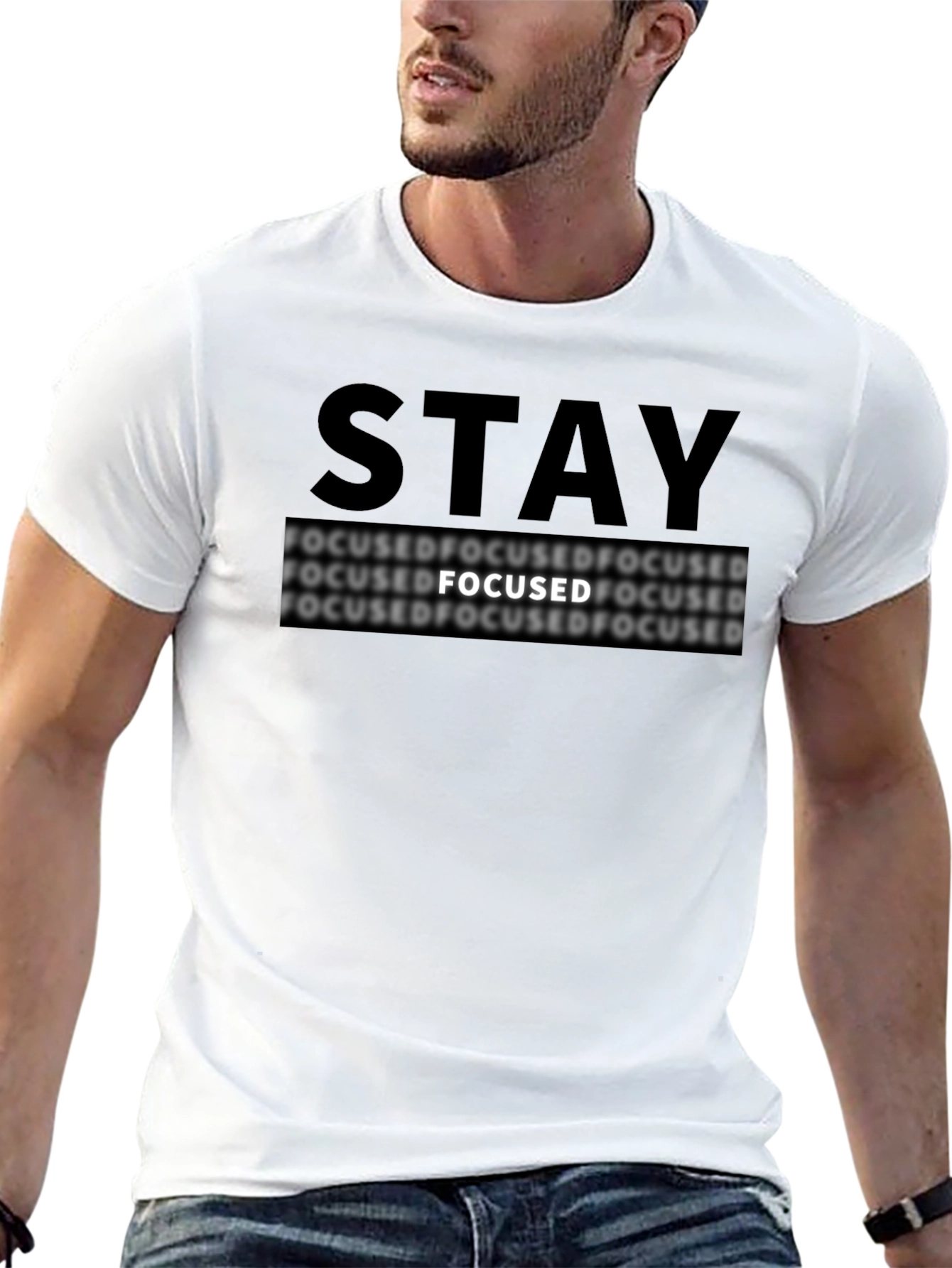 Black Stay Focused Graphic Tee - Black T-Shirt view 13