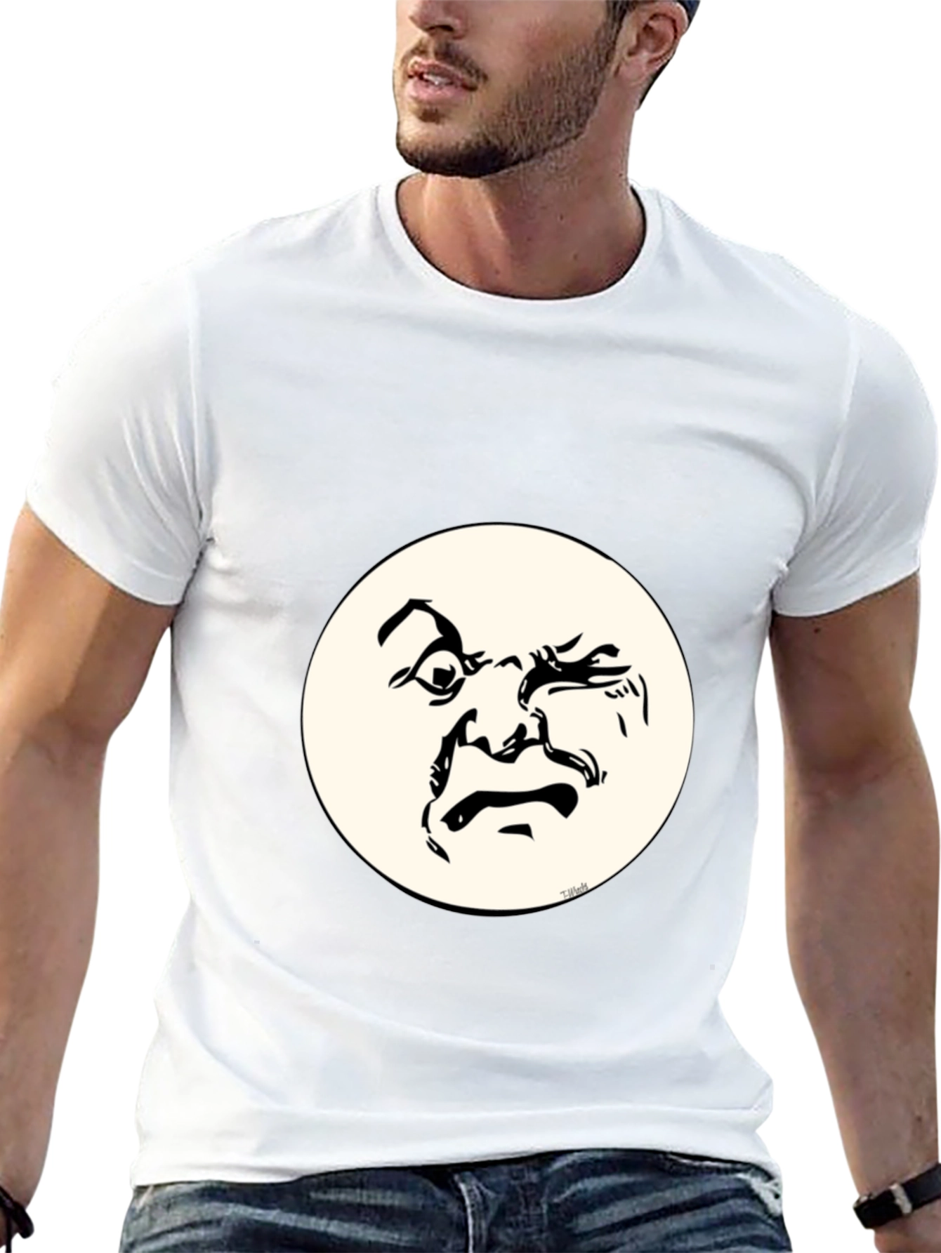 Black Funny Face Graphic T-Shirt - Crew Neck Cotton Tee view 13