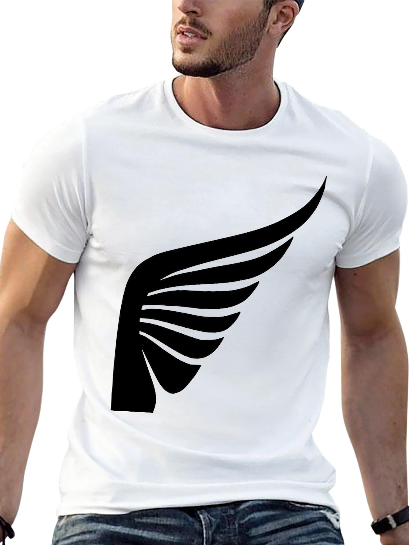 Black Black Wing Graphic Tee - Stylish Men's T-Shirt view 13