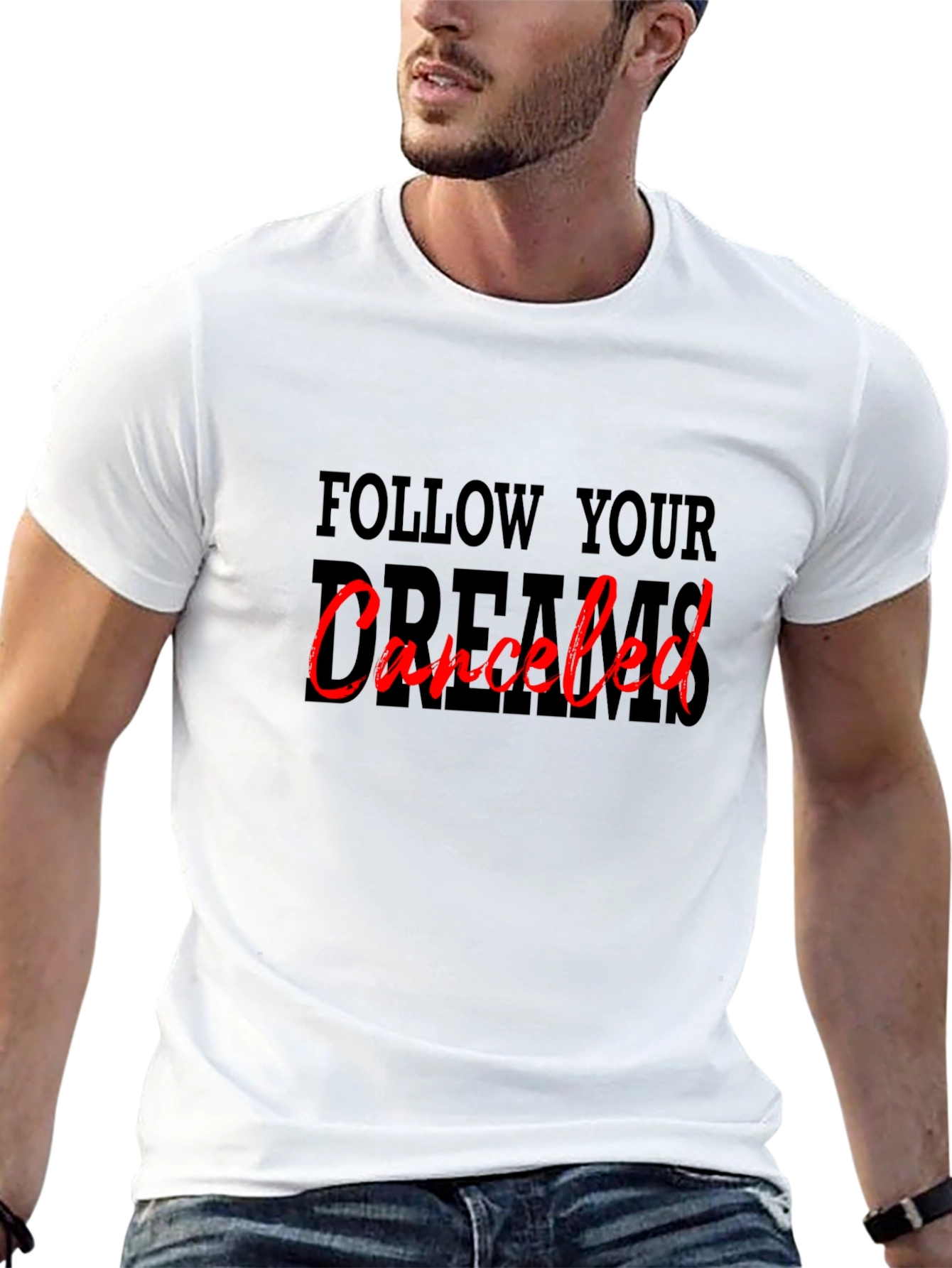 Black Follow Your Dreams Canceled Graphic Tee view 13