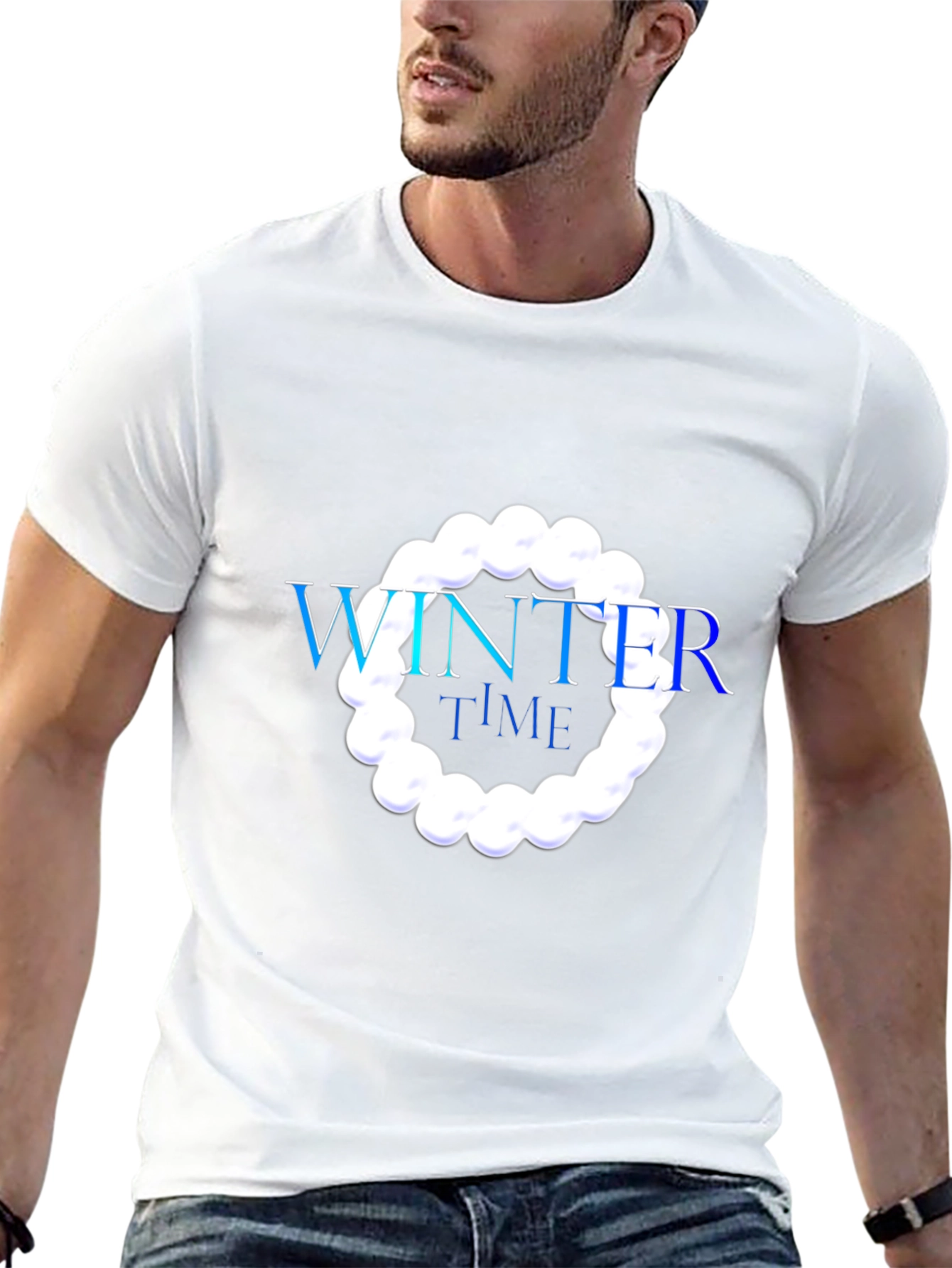 Black Winter Time Graphic Black T-Shirt view 13