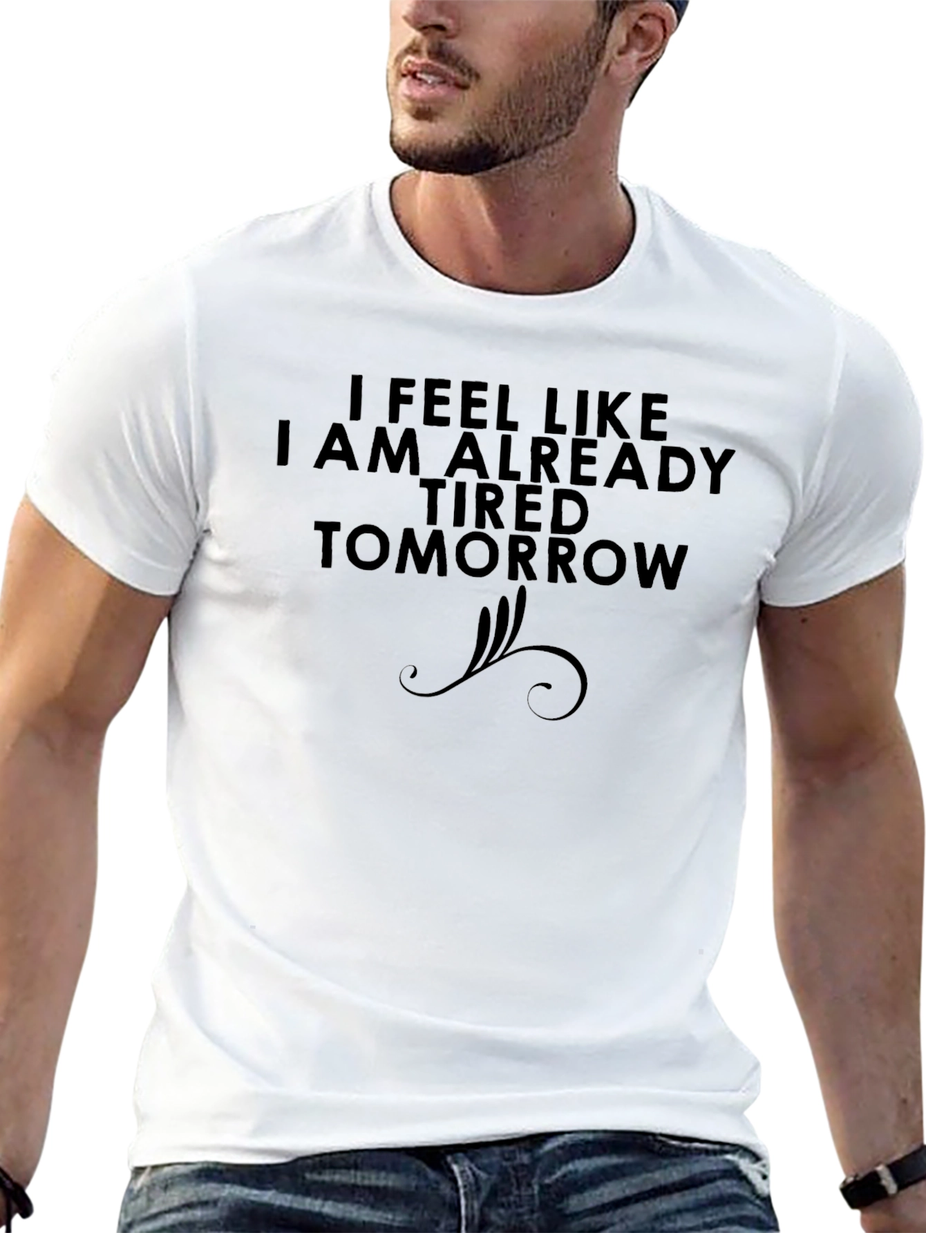 Black Humorous Tired Tomorrow Graphic Tee view 13