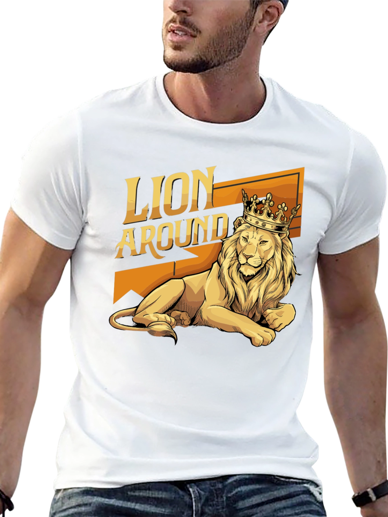 Black Lion Around T-Shirt - King of the Jungle Graphic Tee view 13