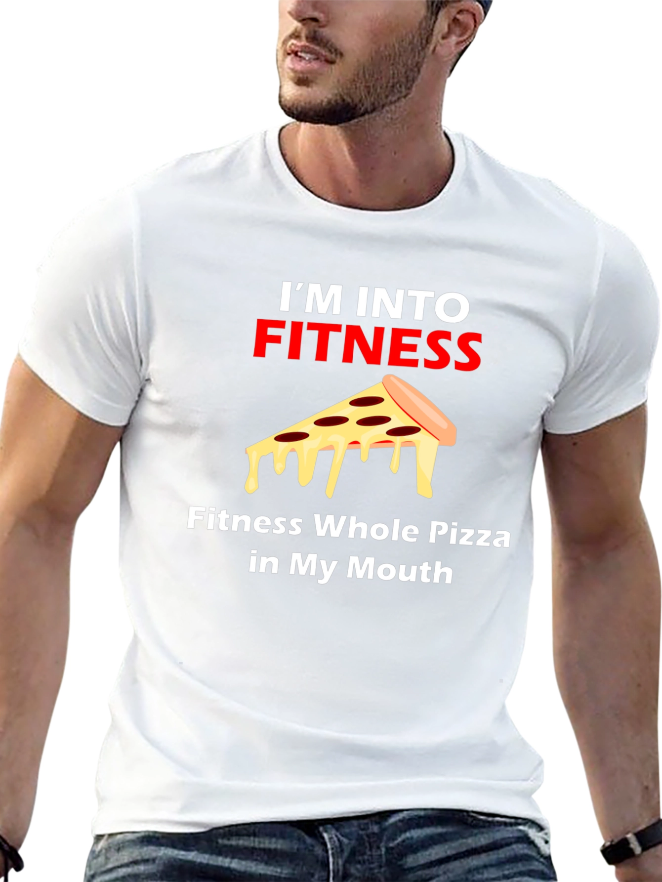 Black Fitness Pizza Graphic Tee view 13