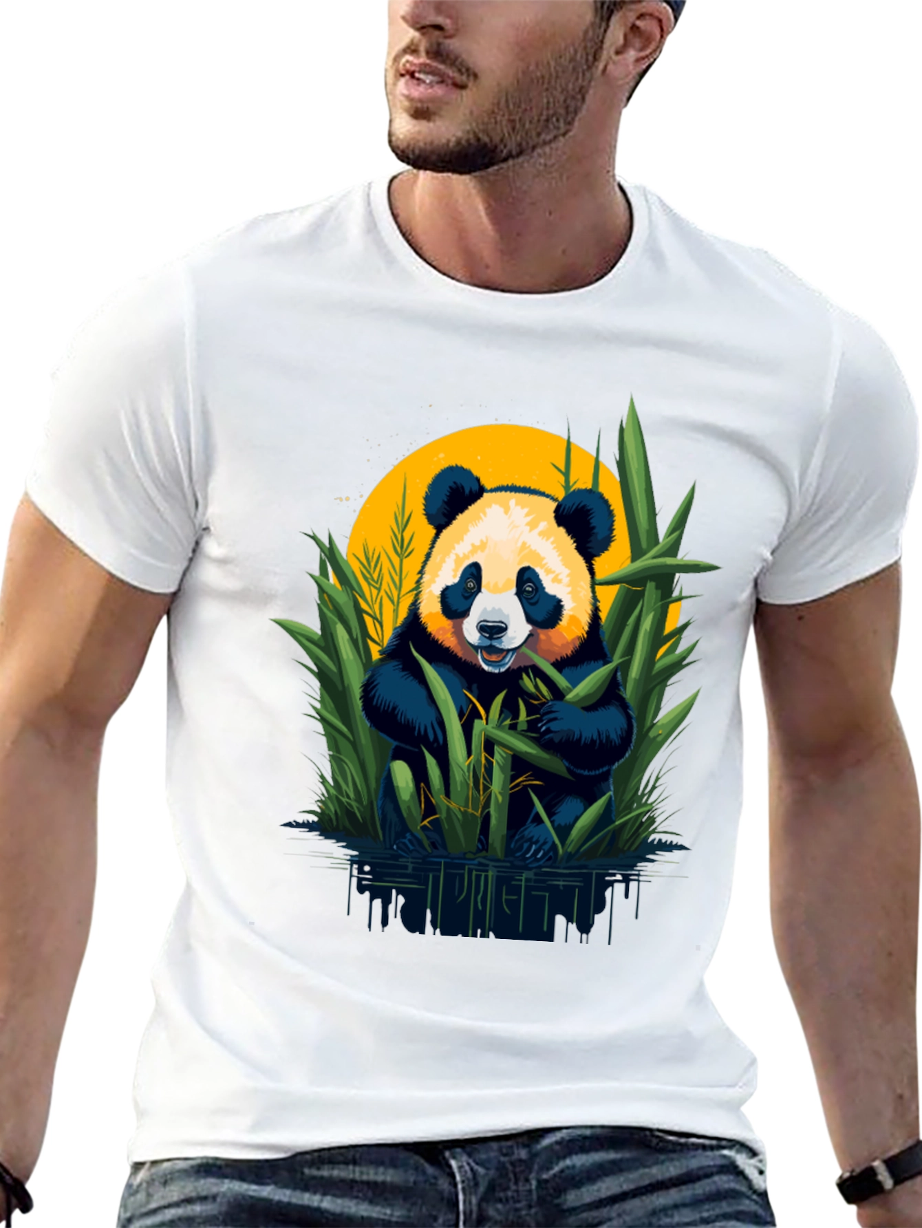 Black Panda Bamboo Graphic Tee view 13