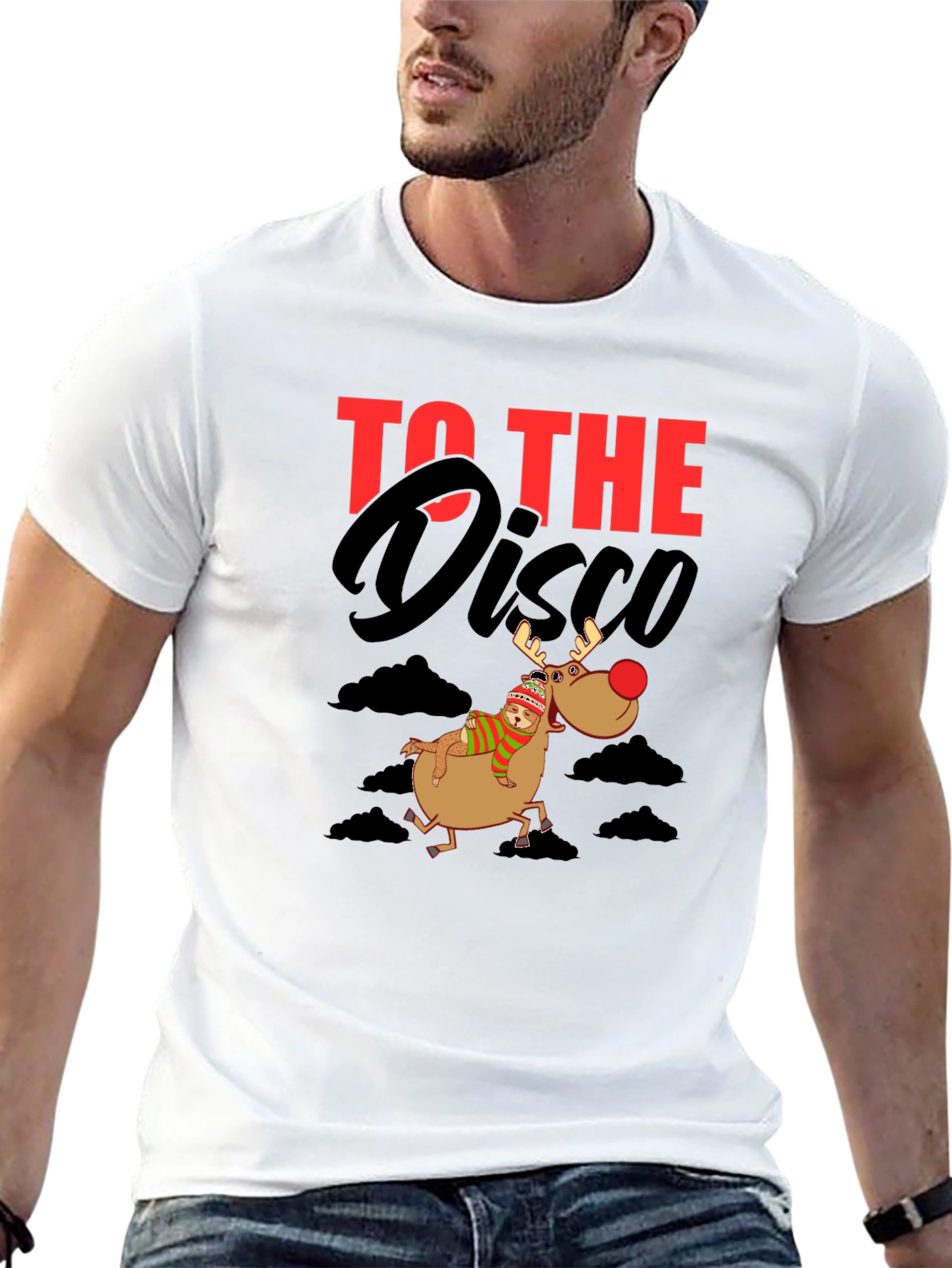 Black To The Disco Reindeer T-Shirt view 13