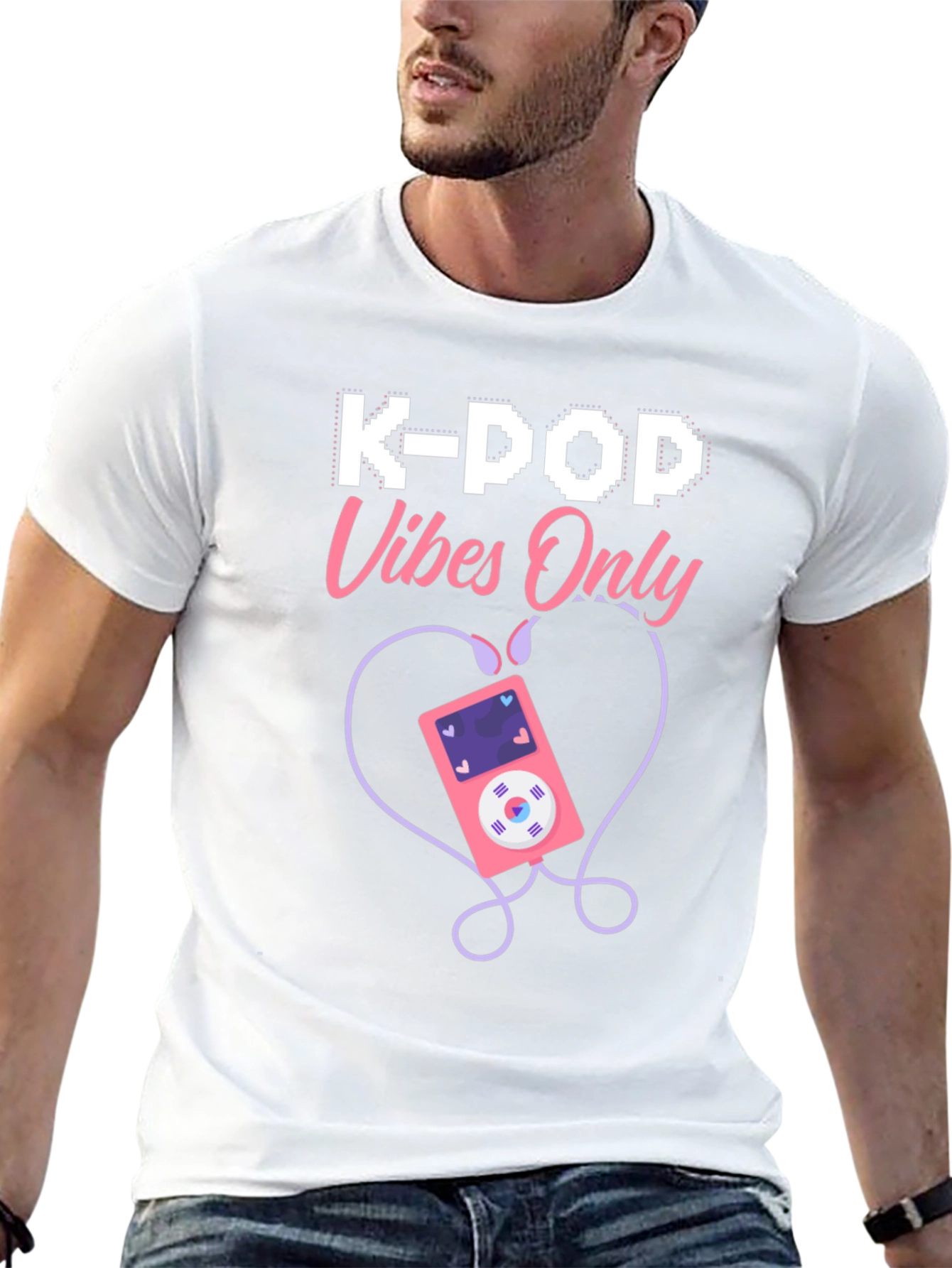 Black K-Pop Vibes Only Graphic T-Shirt view 13