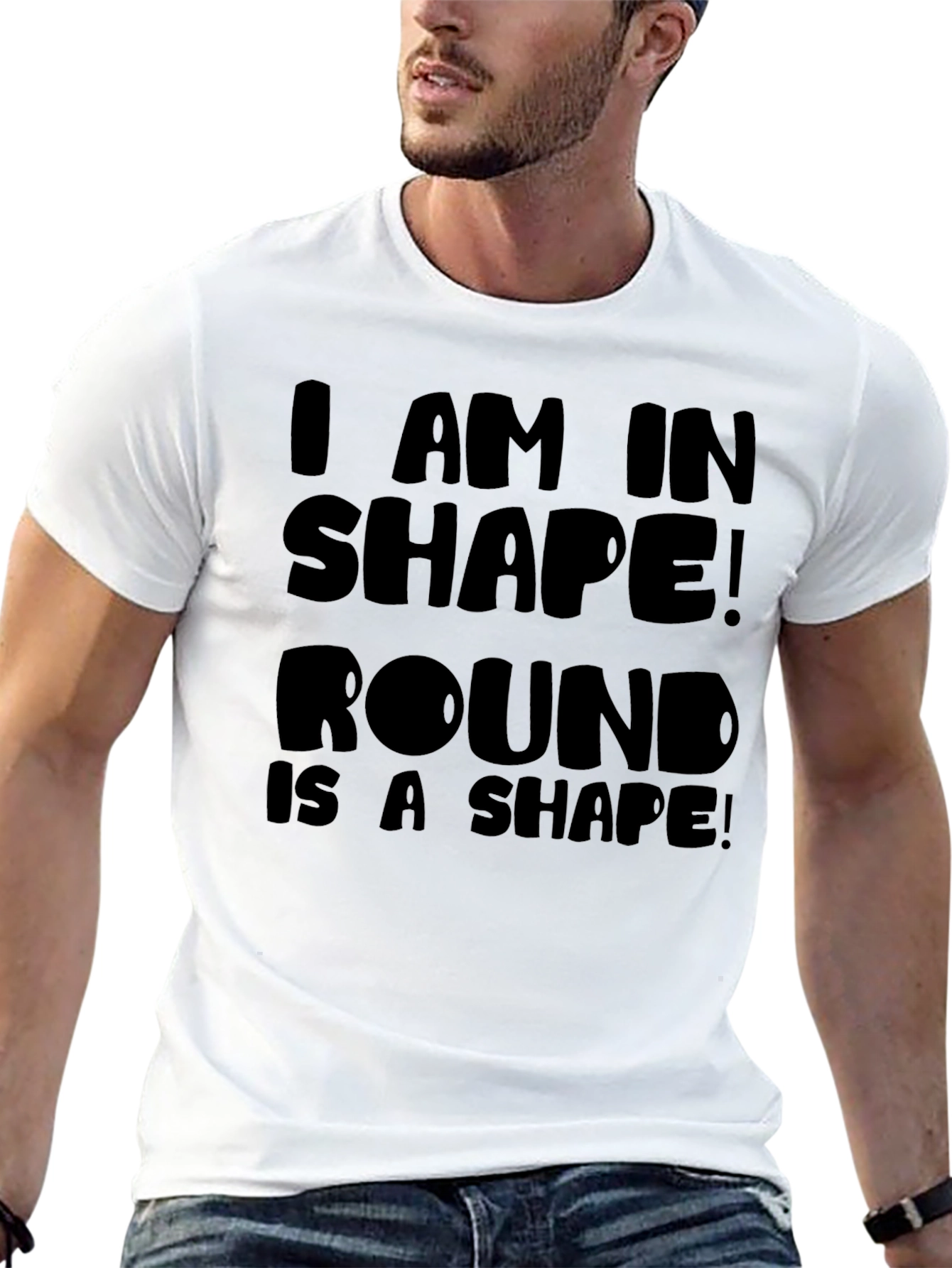 Black Round is a Shape Men's Black Graphic T-Shirt view 13