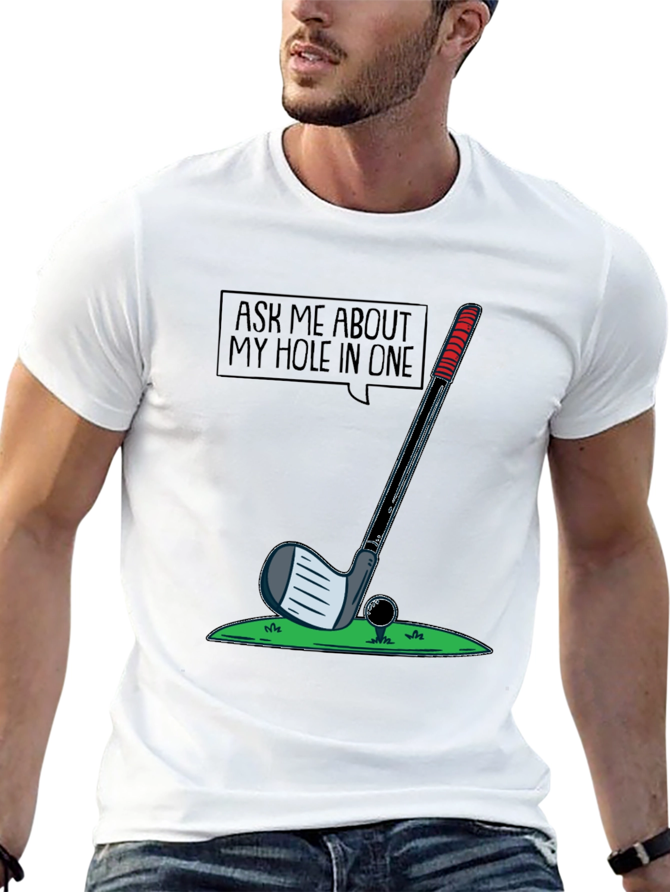 Black Golf Hole in One T-Shirt - Golfer Gift view 13