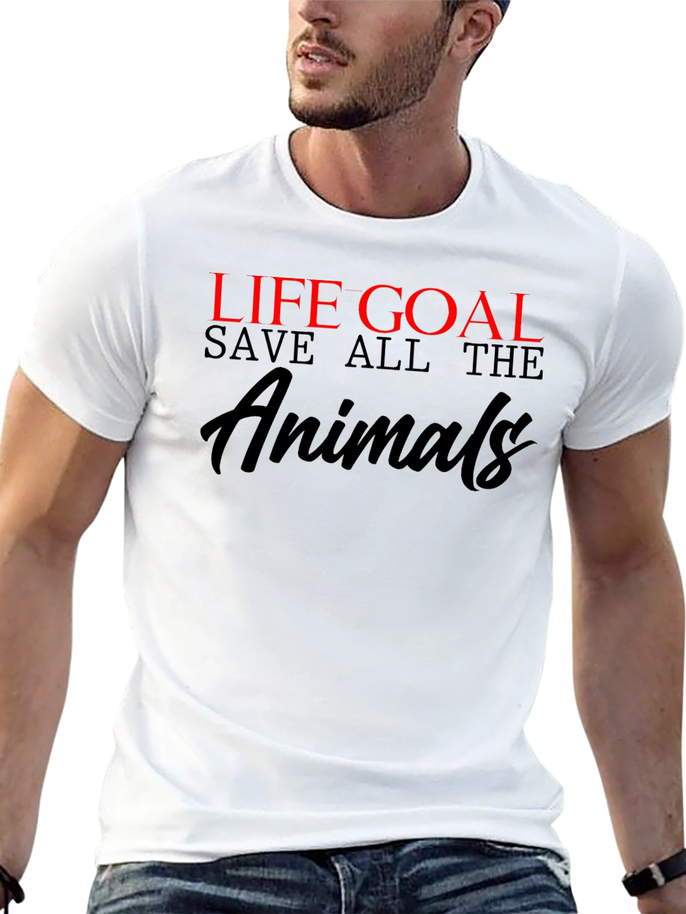 Black Life Goal Save All the Animals Graphic T-Shirt view 13