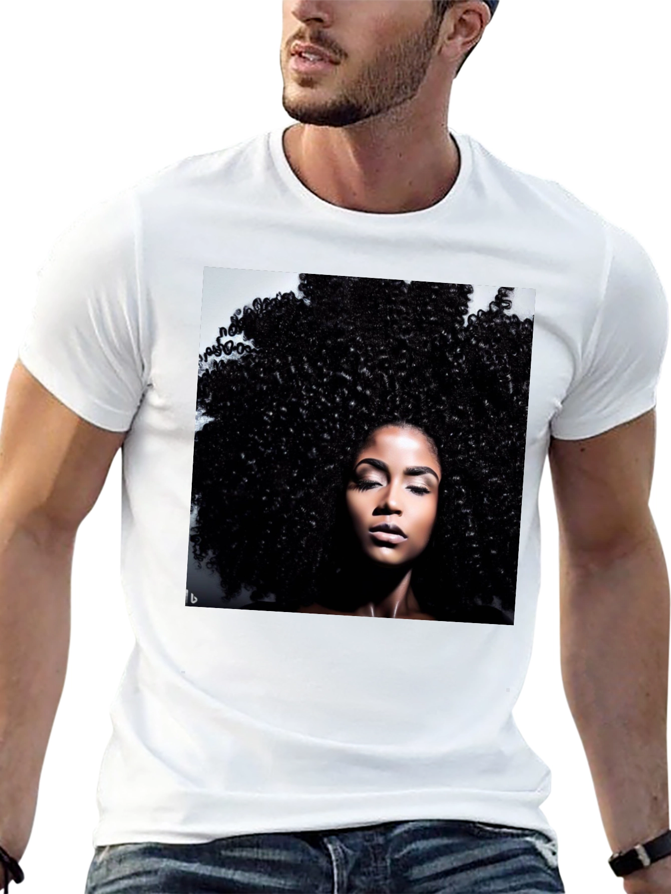 Black Afro Queen Black T-Shirt view 13