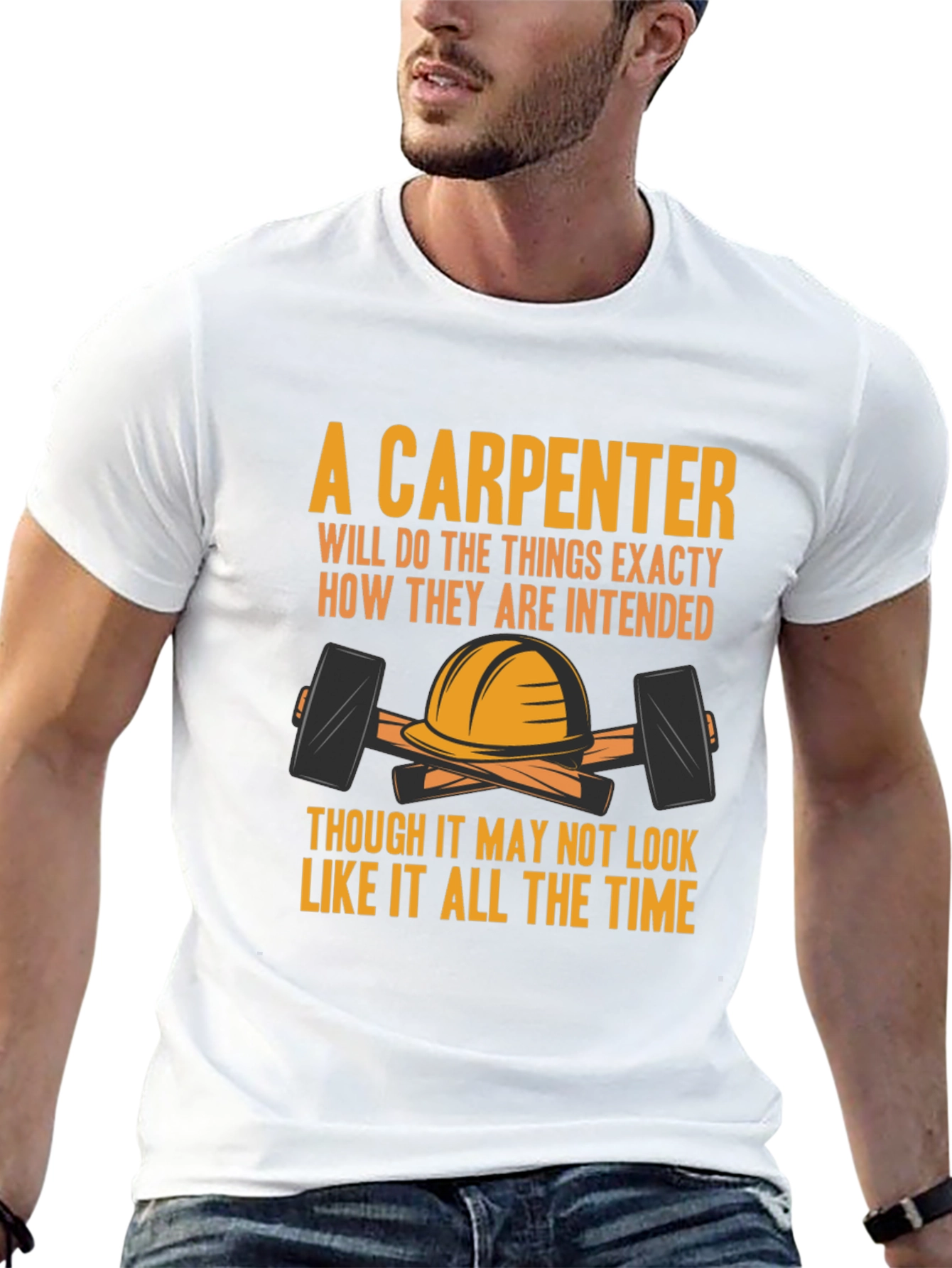 Black Carpenter T-Shirt: "A Carpenter Will..." Graphic Tee view 13