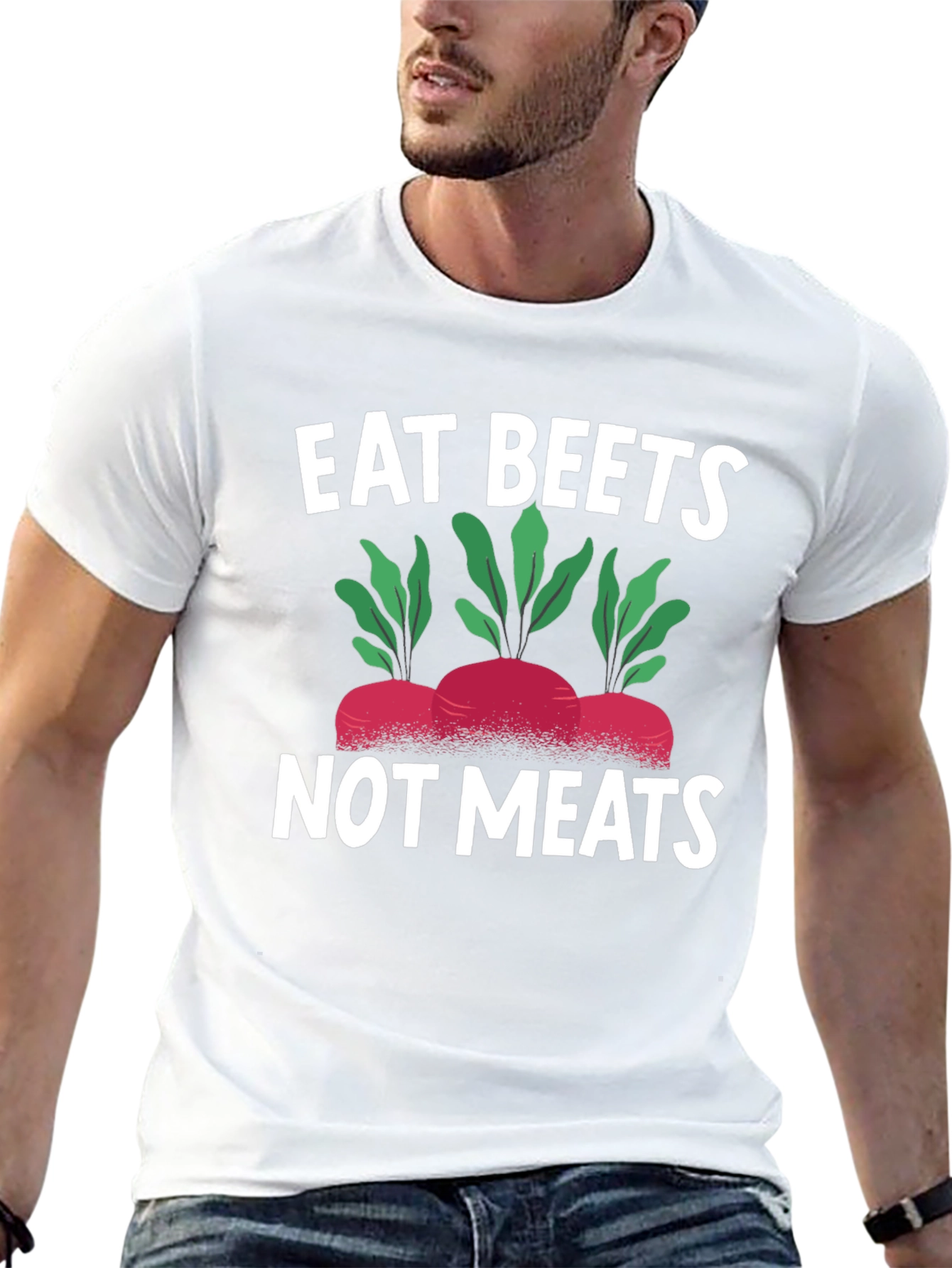 Black Eat Beets Not Meats Graphic Tee - Vegan T-Shirt view 13