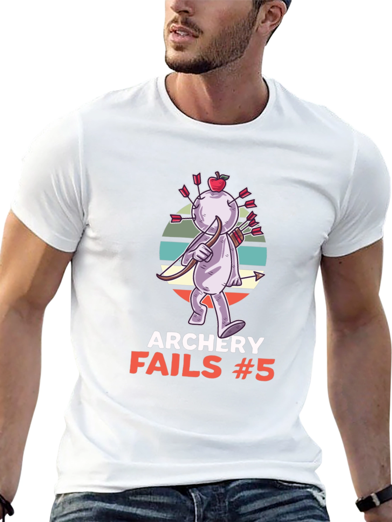 Black Archery Fails #5 T-Shirt - Funny Graphic Tee view 13