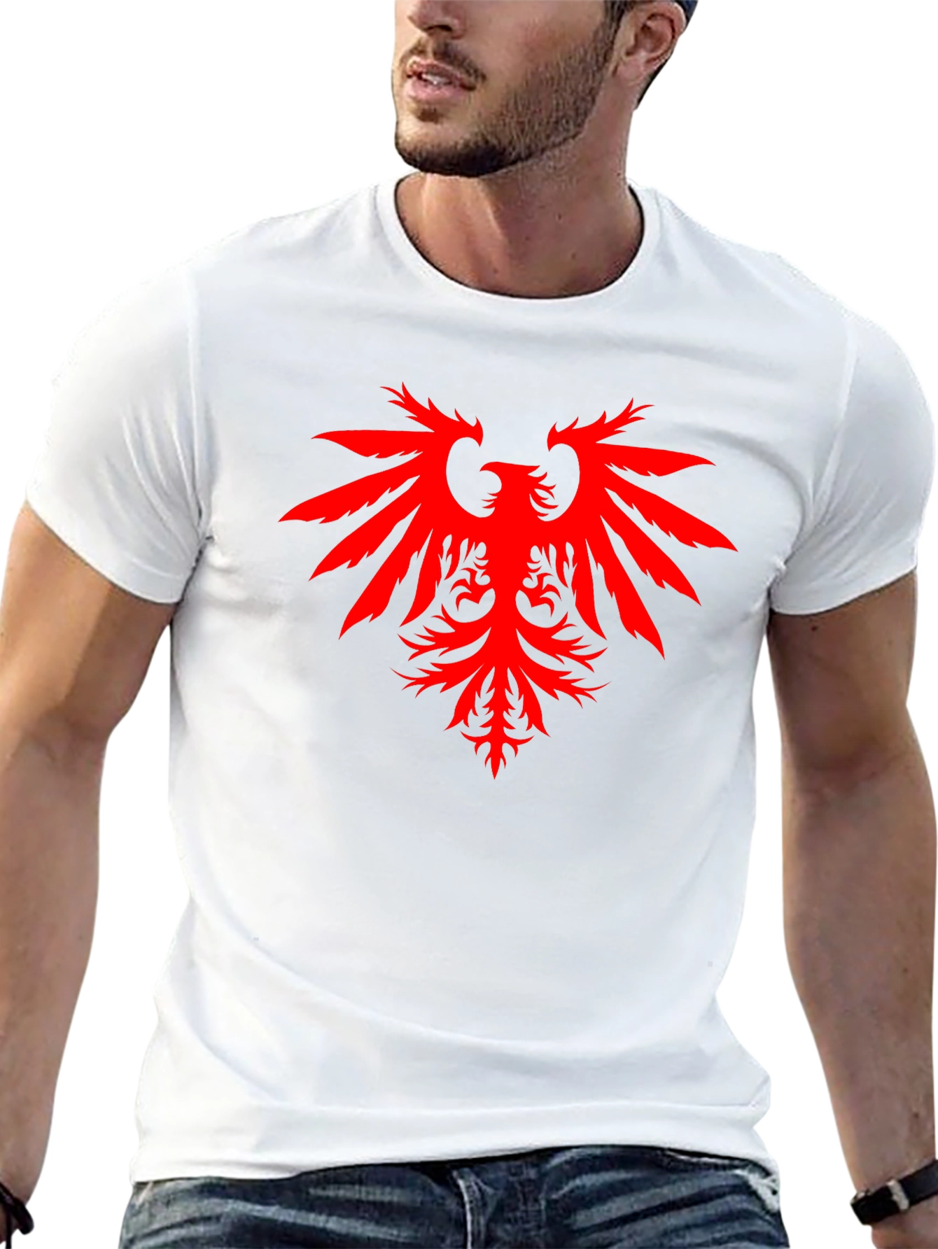 Black Black T-Shirt with Red Eagle Graphic view 13