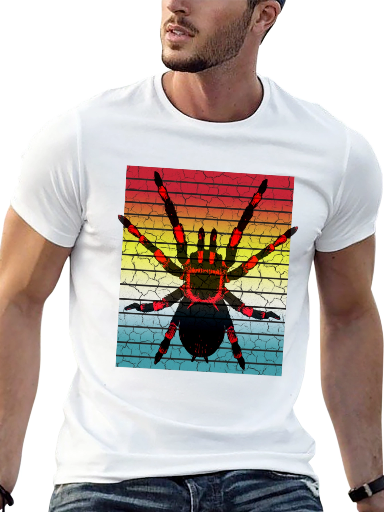 Black Vintage Spider Graphic T-Shirt view 13