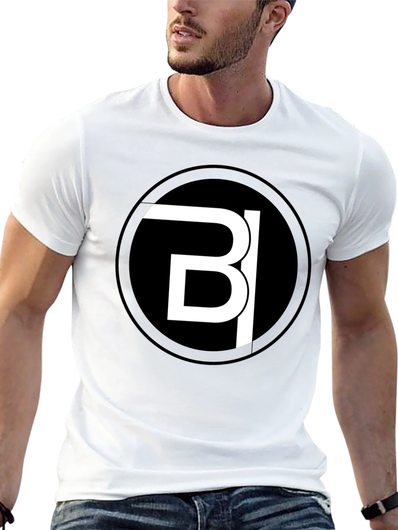 Modern Black Tee with Bold White Logo Design - 13